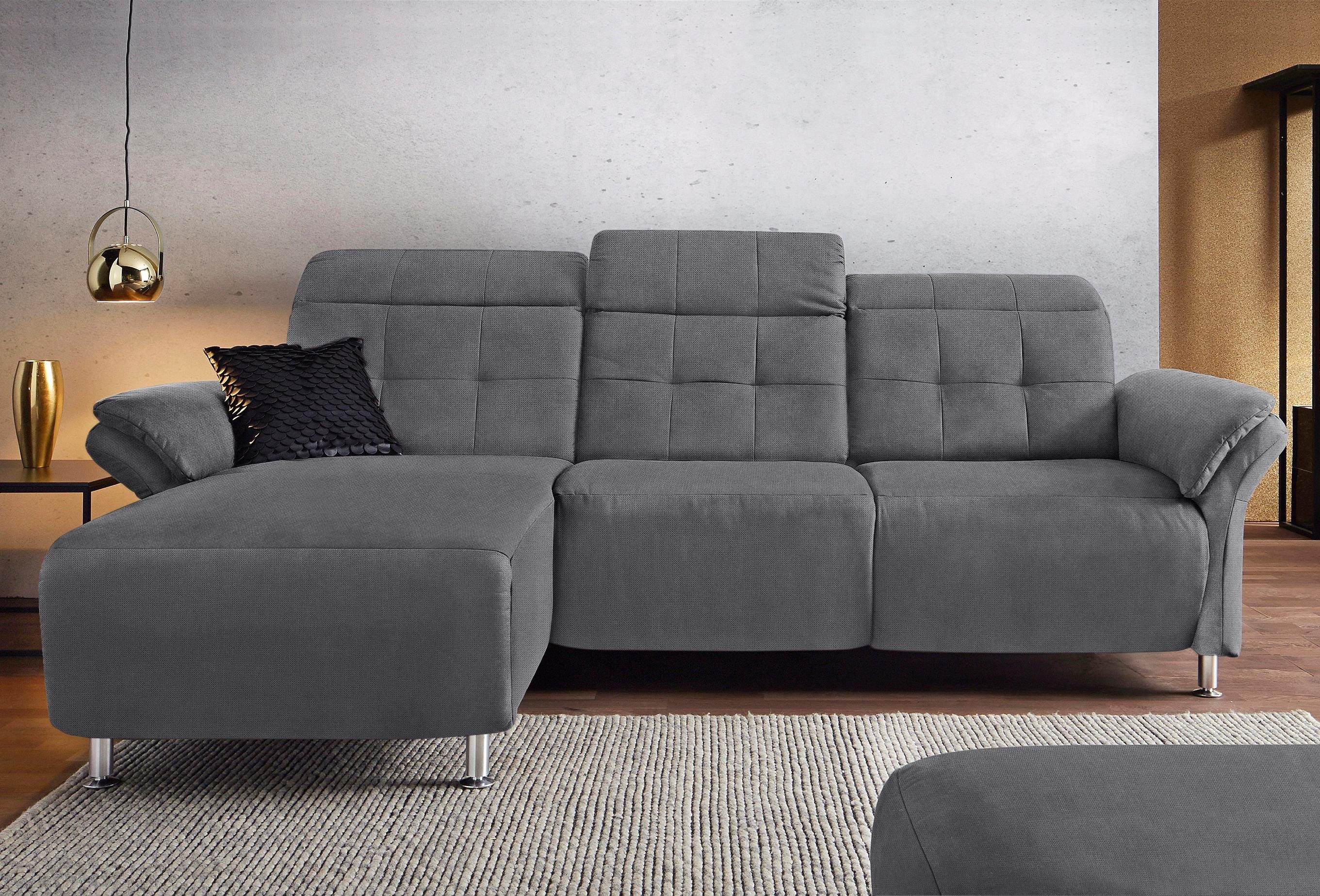 Places of Style Hoekbank Manhattan L-vorm bank met elektrische relaxfunctie, verstelbare armleuningen