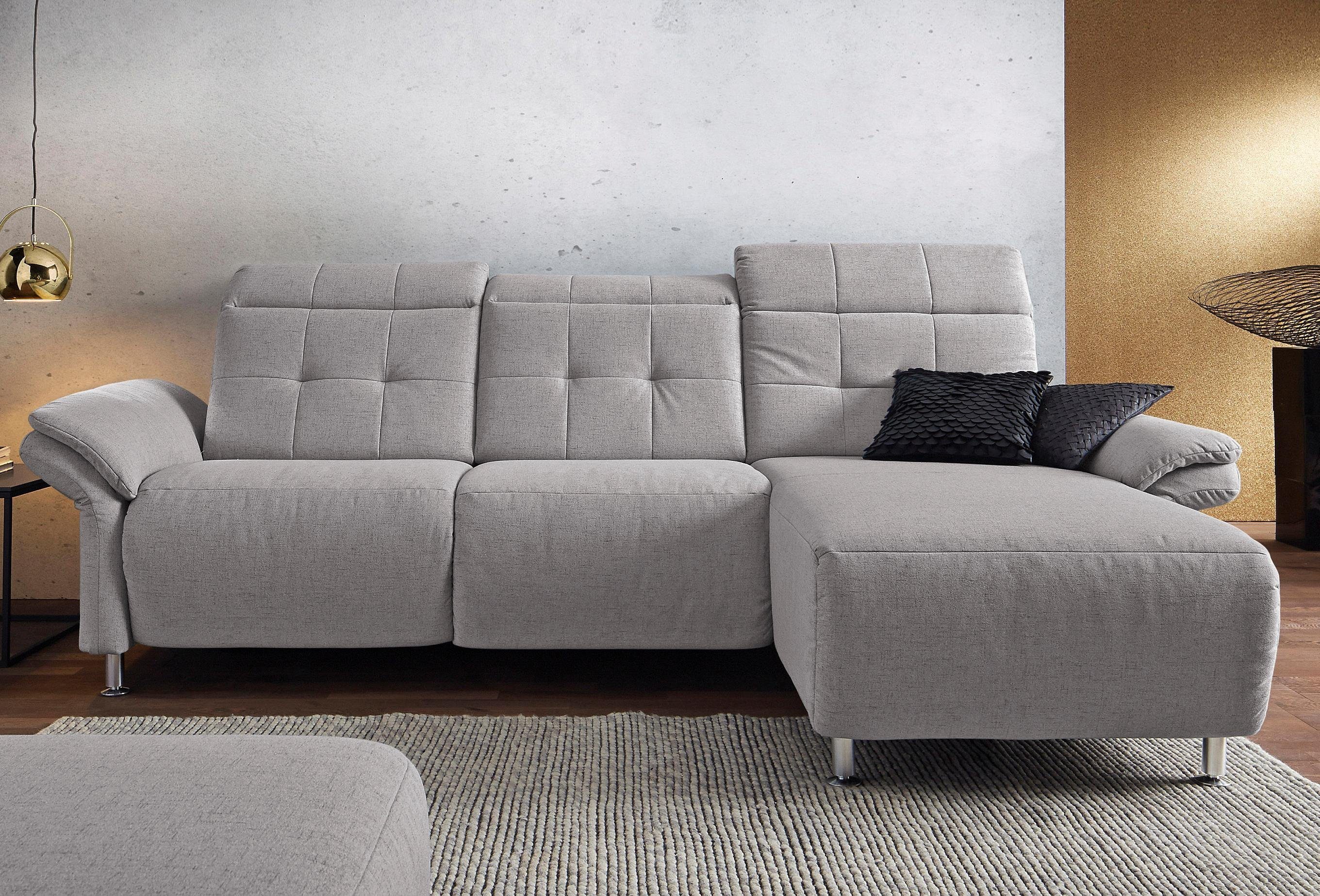 Places of Style Hoekbank Manhattan L-vorm bank met elektrische relaxfunctie, verstelbare armleuningen