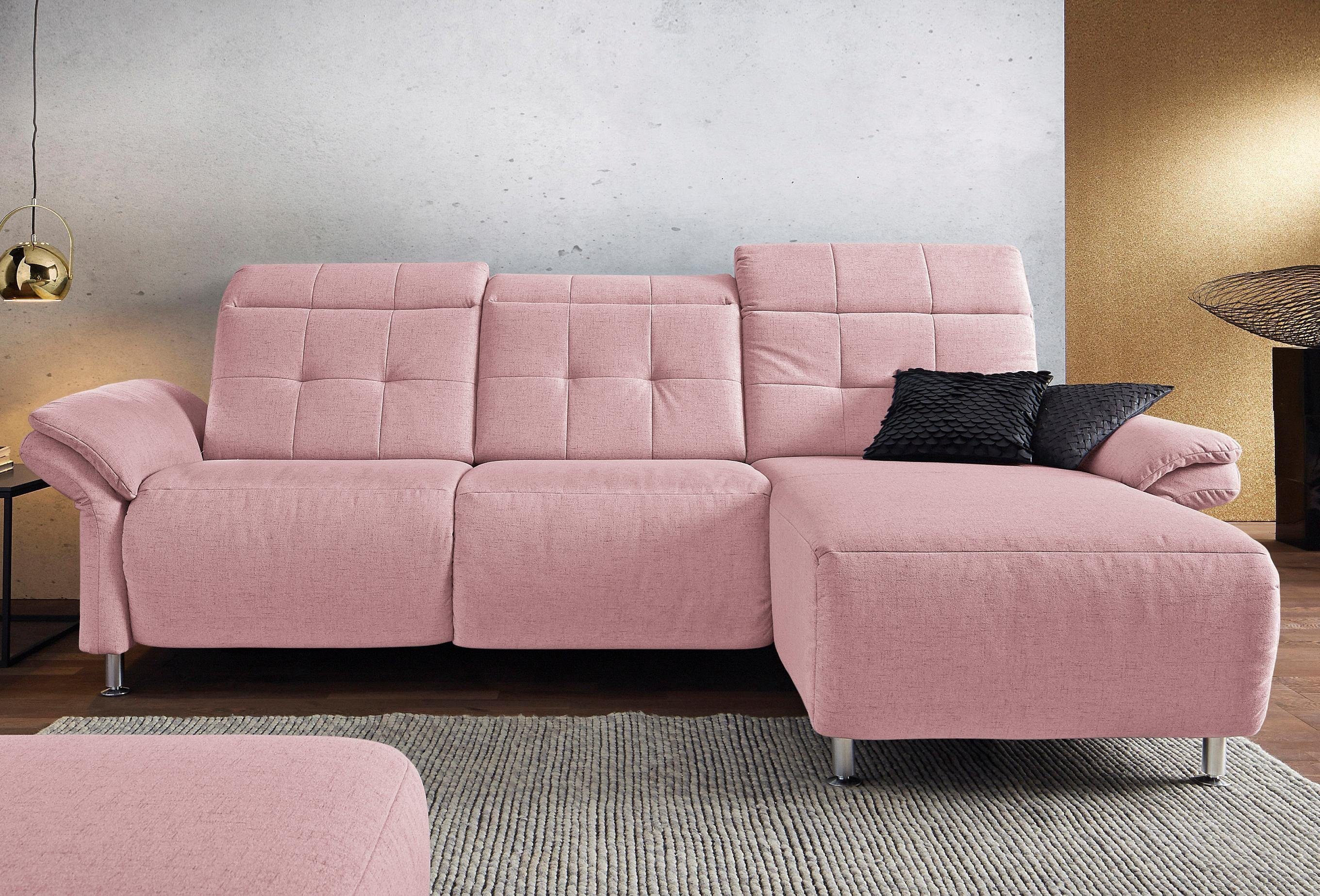 Places of Style Hoekbank Manhattan L-vorm bank met elektrische relaxfunctie, verstelbare armleuningen