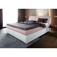 places of style boxspring luna in structuur--imitatieleermix, extra lang 220 cm, tot 3 hardheden wit