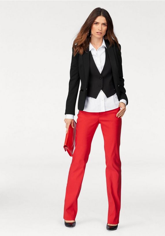 BRUNO BANANI Blazer met details van satijn BRUNO BANANI Blazer met details van satijn