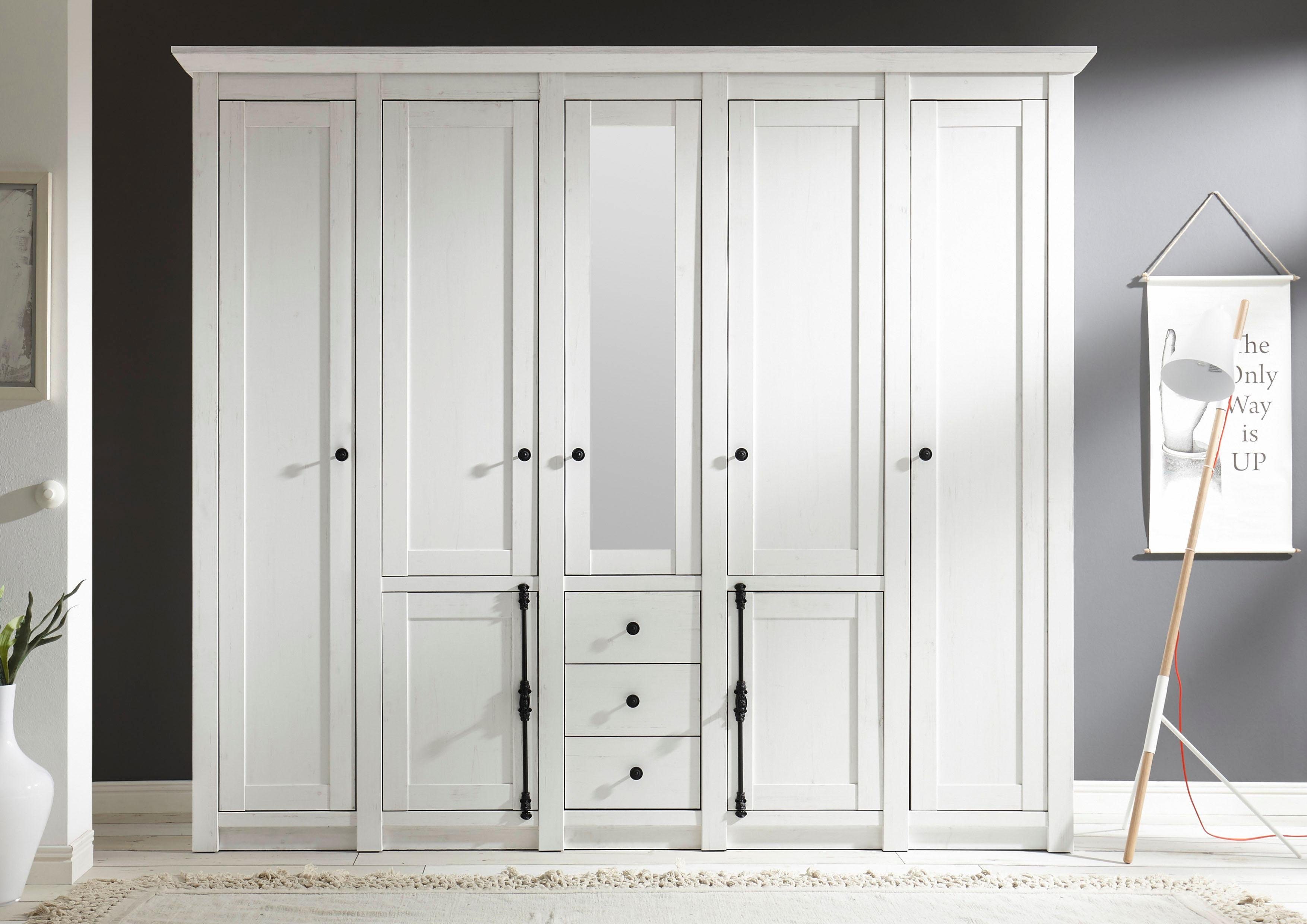 Home affaire Kledingkast California landhuis linnenkast met spiegel, 147 of 236 cm breed