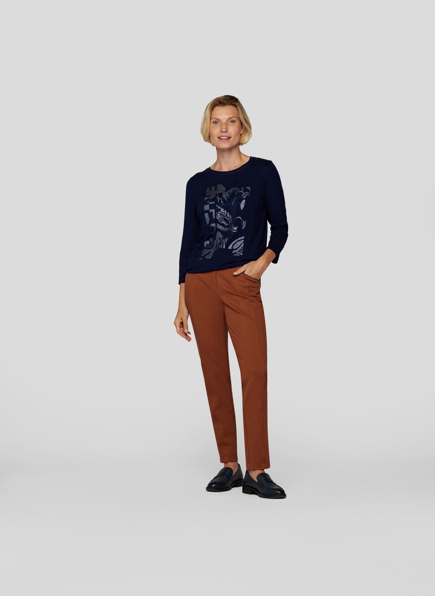 Rabe Shirt met 3/4 mouwen met glanzende frontprint
