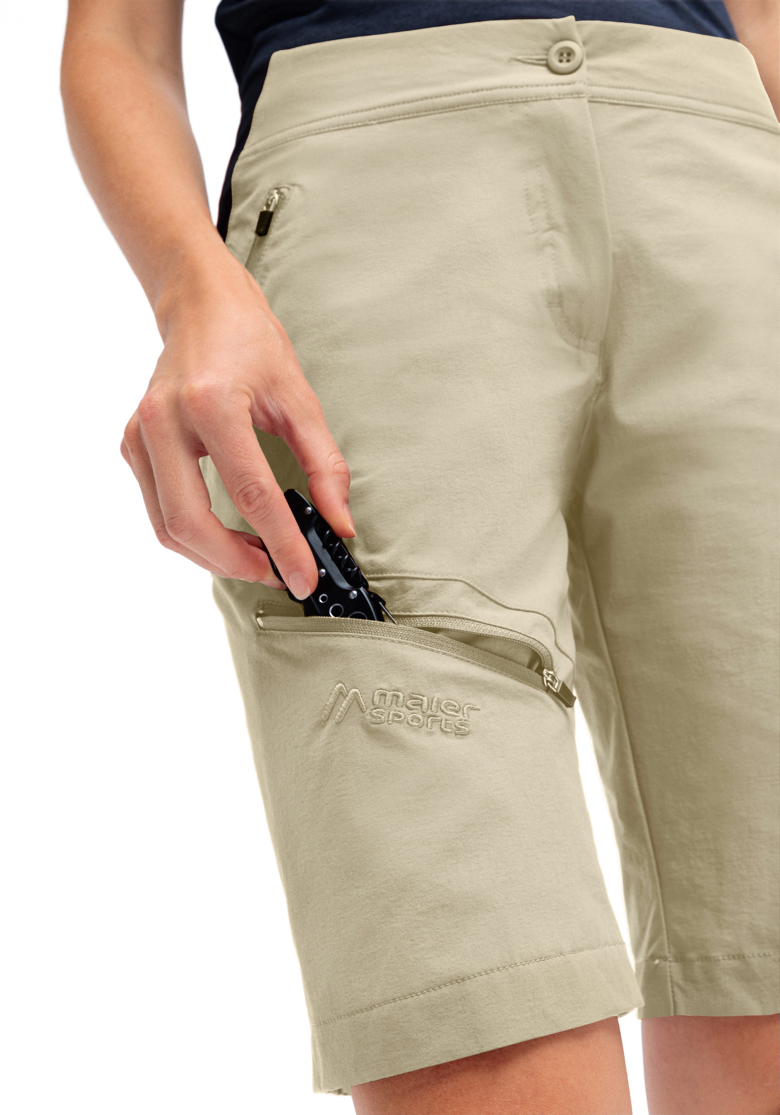 Maier Sports Outdoorbroek Inara Short Vario Dames shorts, korte wandelbroek, outdoorbroek, 4 zakken, regular fit