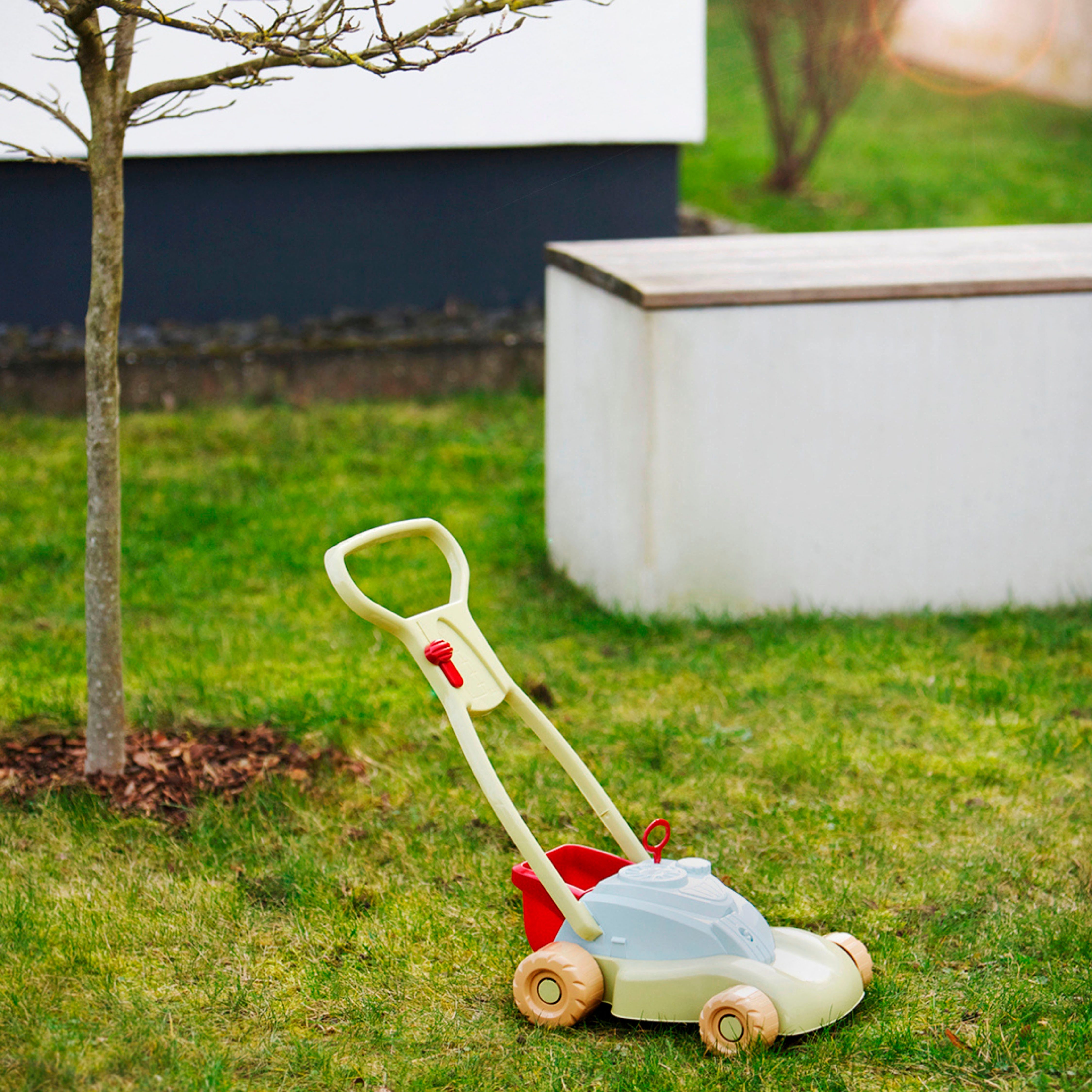 Klein Kindergrasmaaier Little Foot, Rasenmäher mit Grasfang, aus Recyclingkunststoff