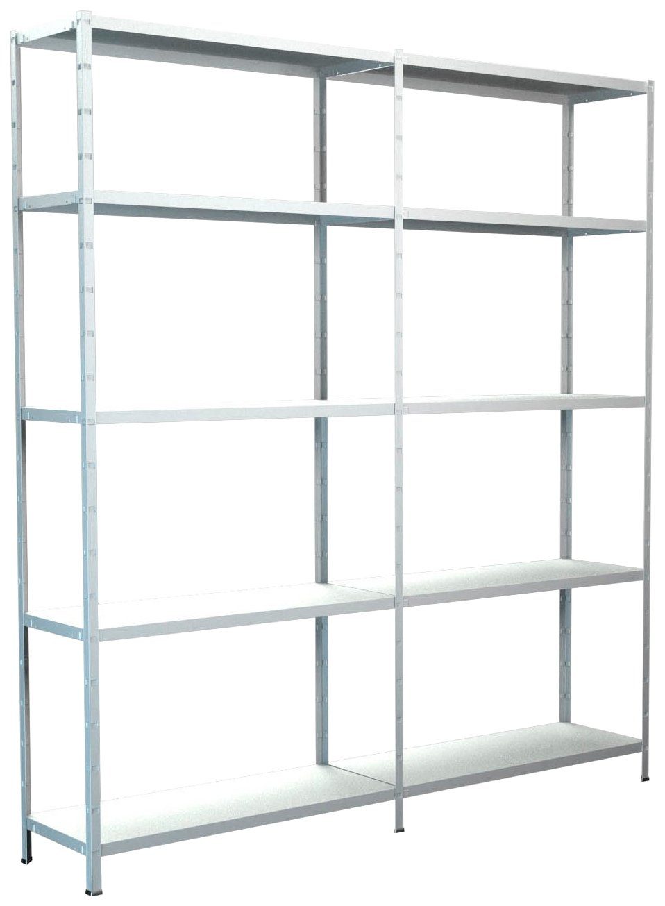 SCHULTE Regalwelt Stellingkast Montagesysteem basis- en aanbouwrek Metaal wit, 2000x1800x350 mm, 10 planken rekken wit