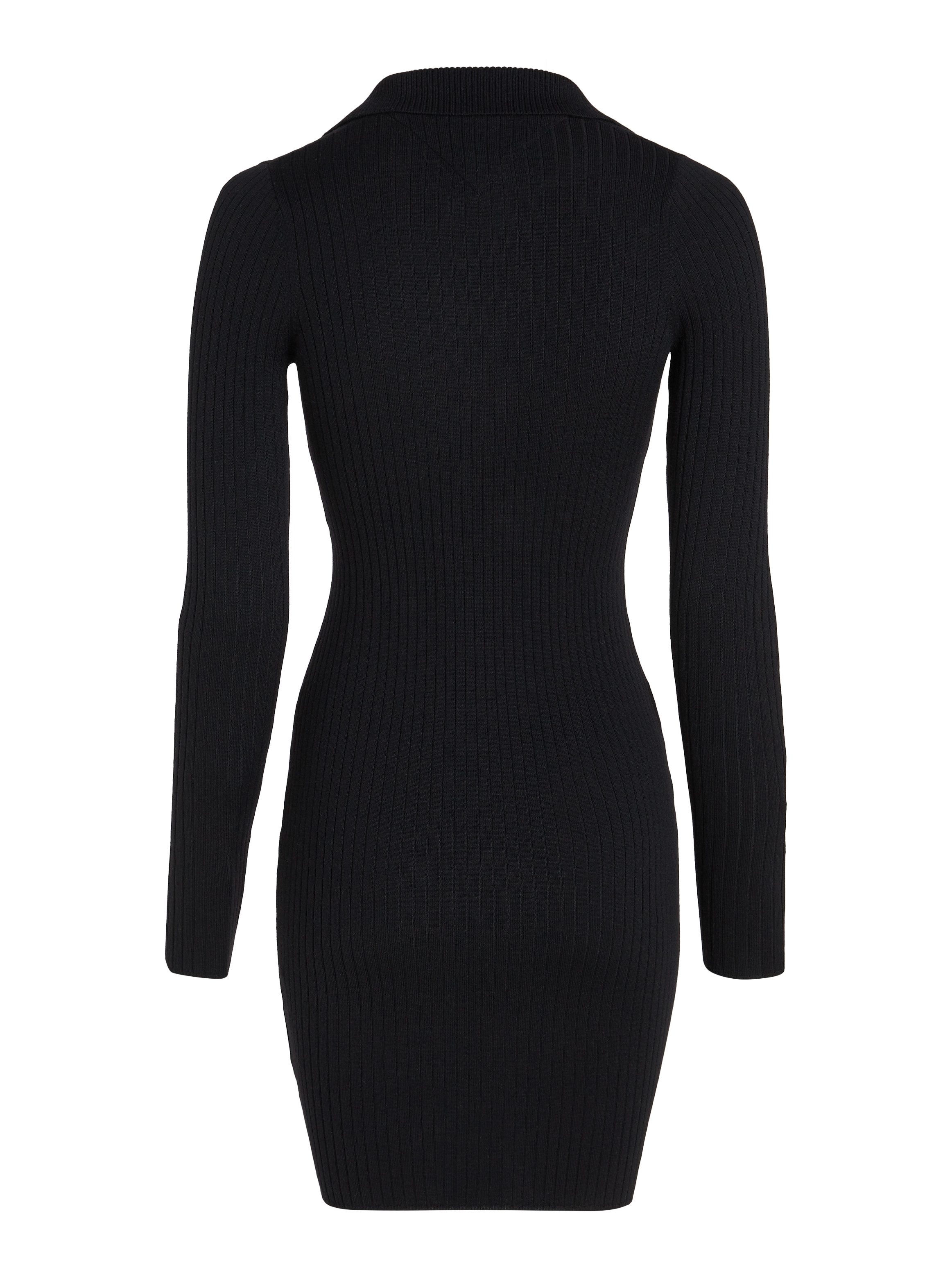 TOMMY JEANS Polojurk TJW SCRIPT POLO SWEATER DRESS met tommy jeans script logo-opdruk