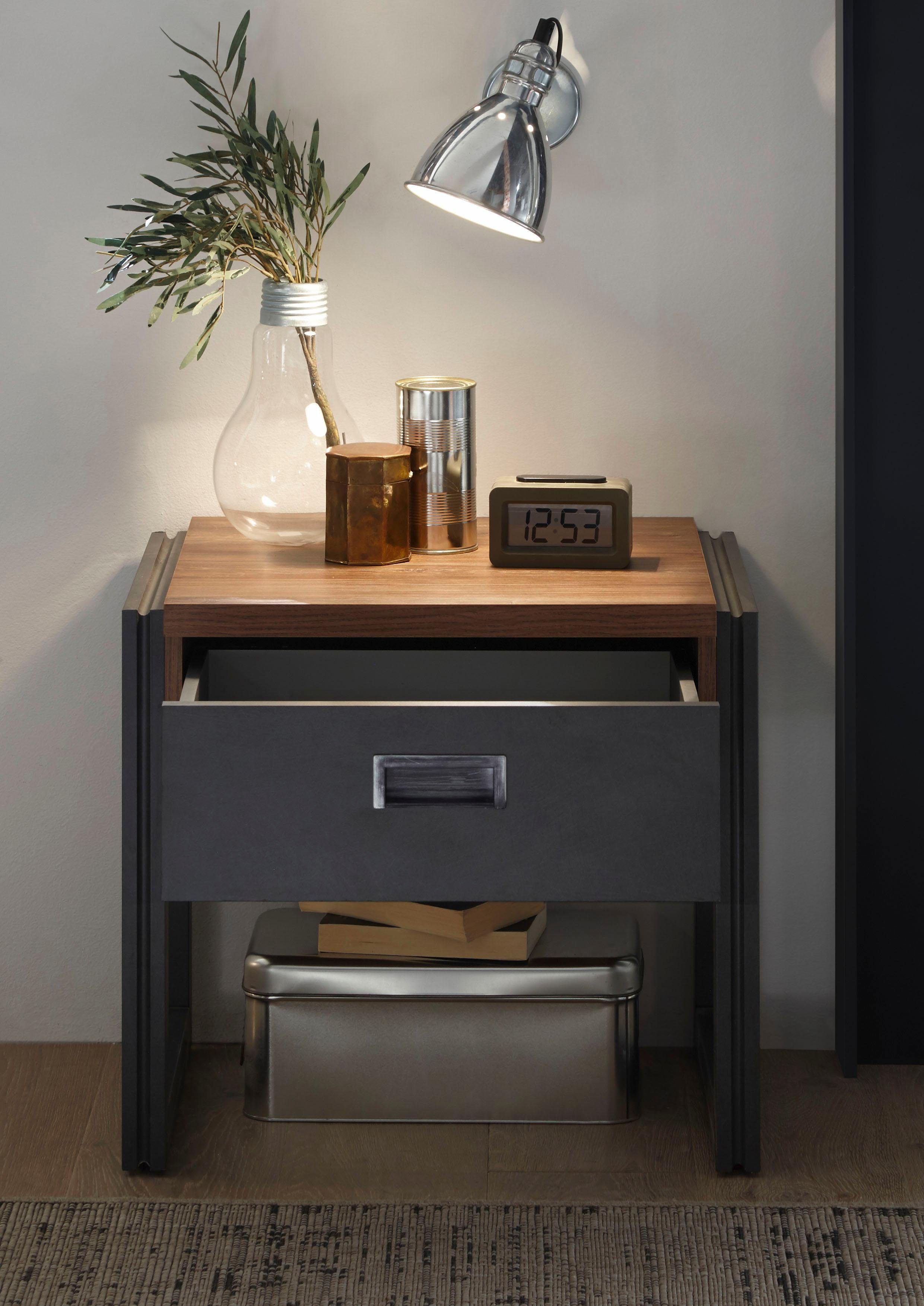 Home affaire Nachtkastje Breedte 55 cm, in trendy industriële look