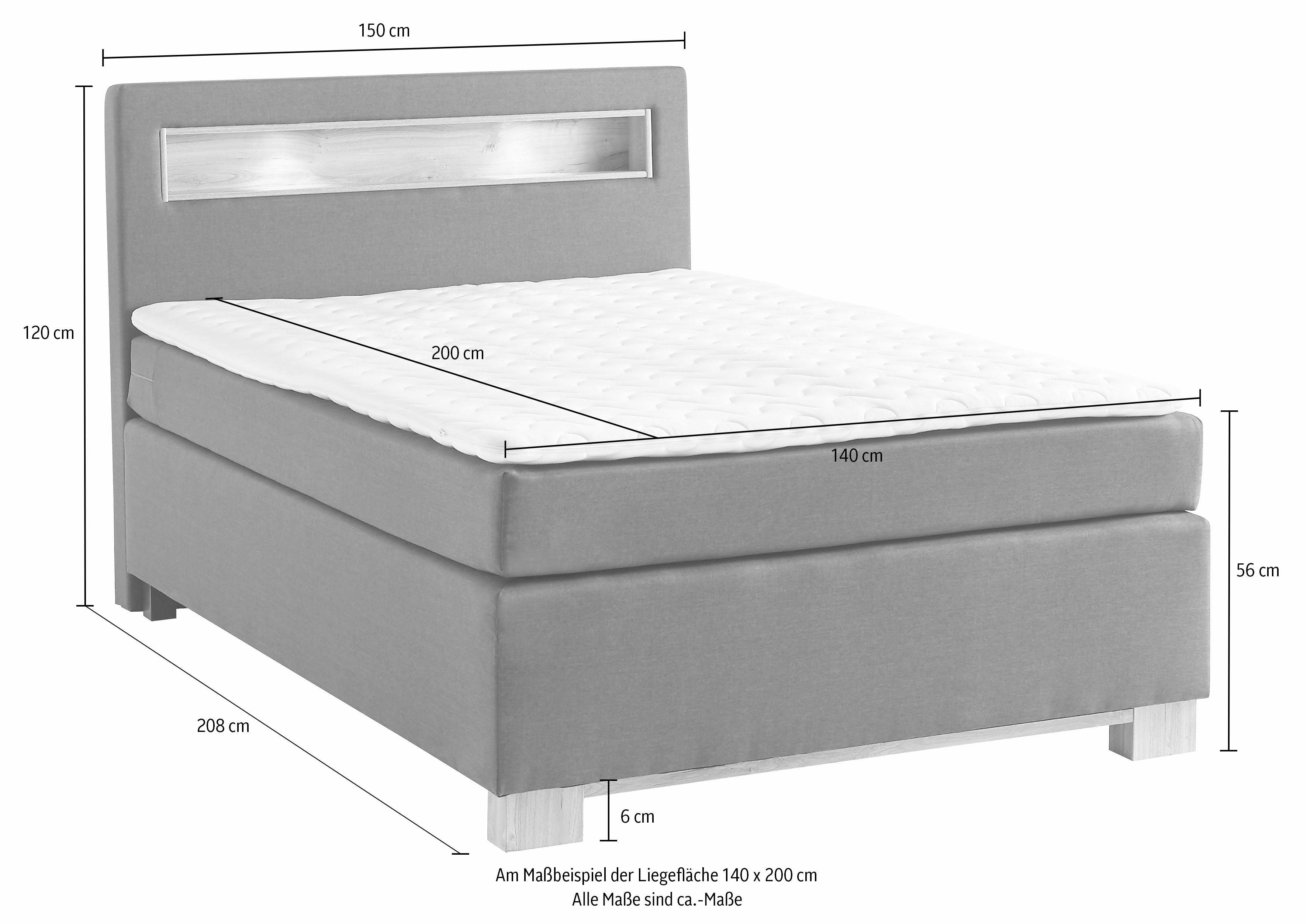 Ongekend Bruno Banani boxspring met houtinzet en LED-lampen in het OO-06