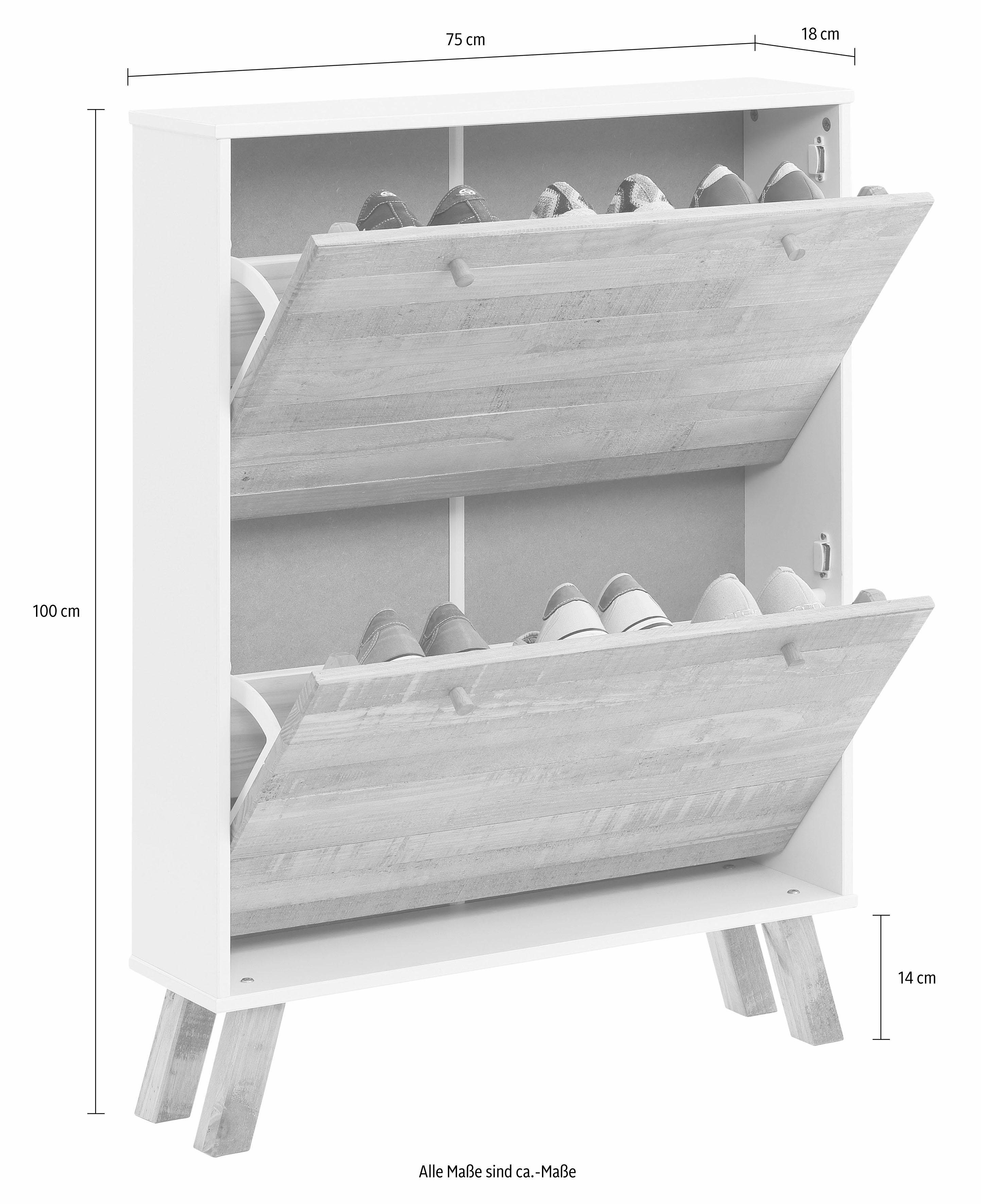 Home affaire Schoenenkast Rondo, met 2 kleppen, breedte 75 cm