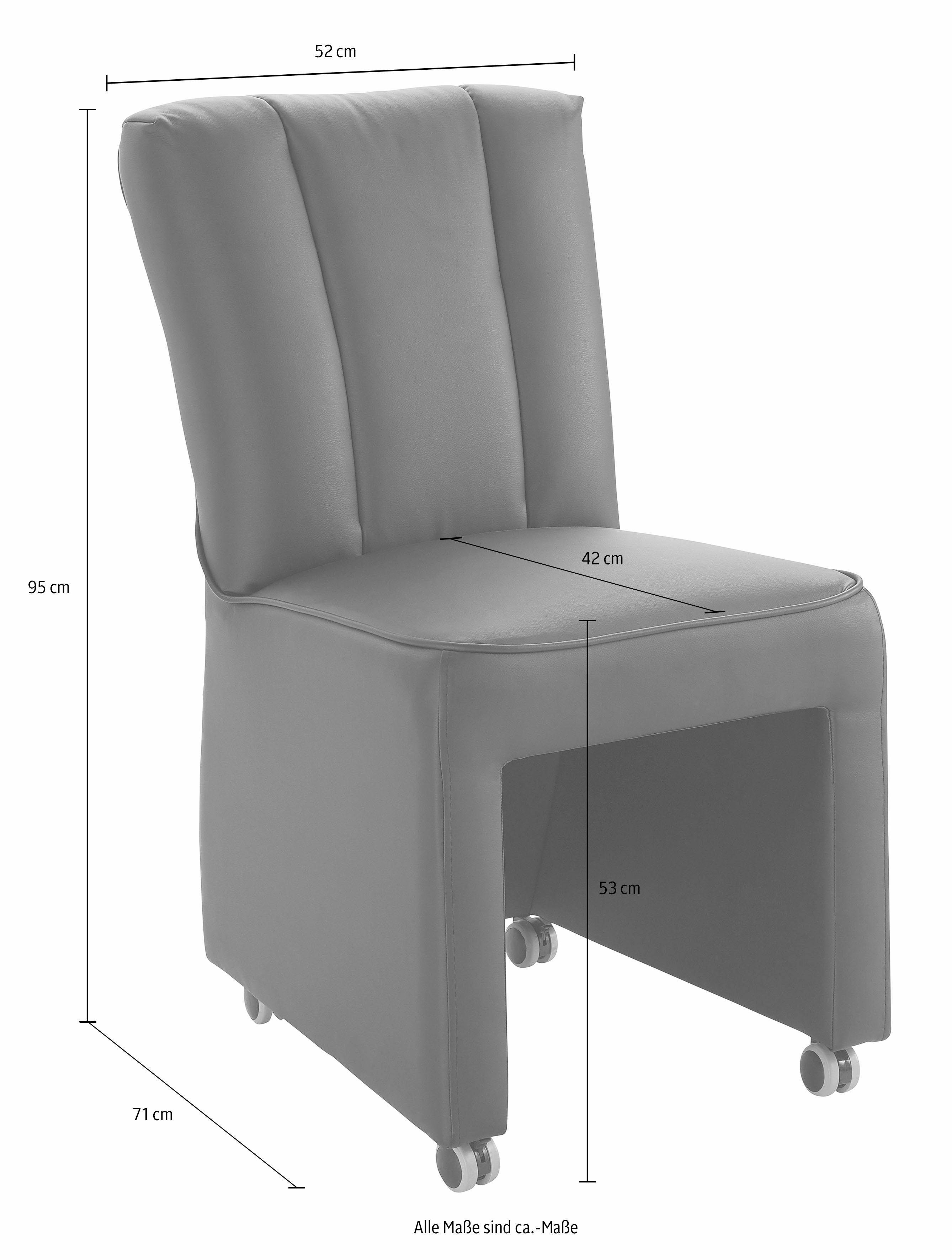 exxpo - sofa fashion Fauteuil Costa, loungestoel, hoge rugleuningstoel, op wielen, comfortabele zithoogte 53cm