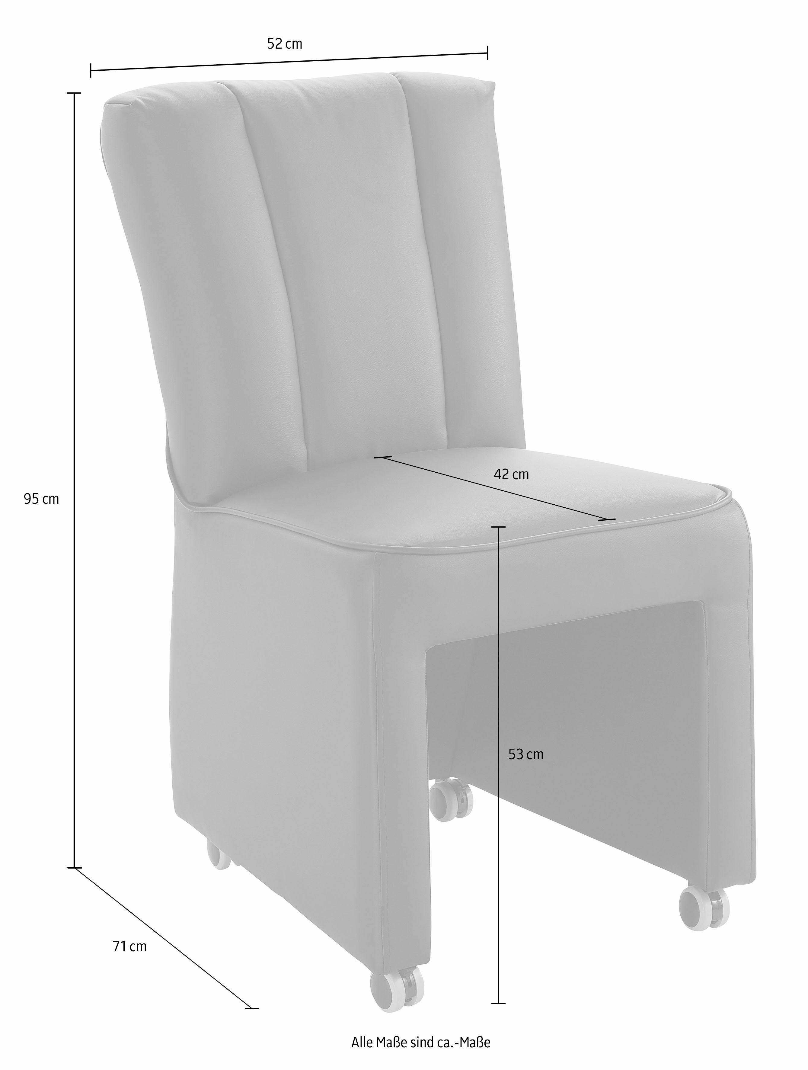 exxpo - sofa fashion Fauteuil Costa, loungestoel, hoge rugleuningstoel, op wielen, comfortabele zithoogte 53cm