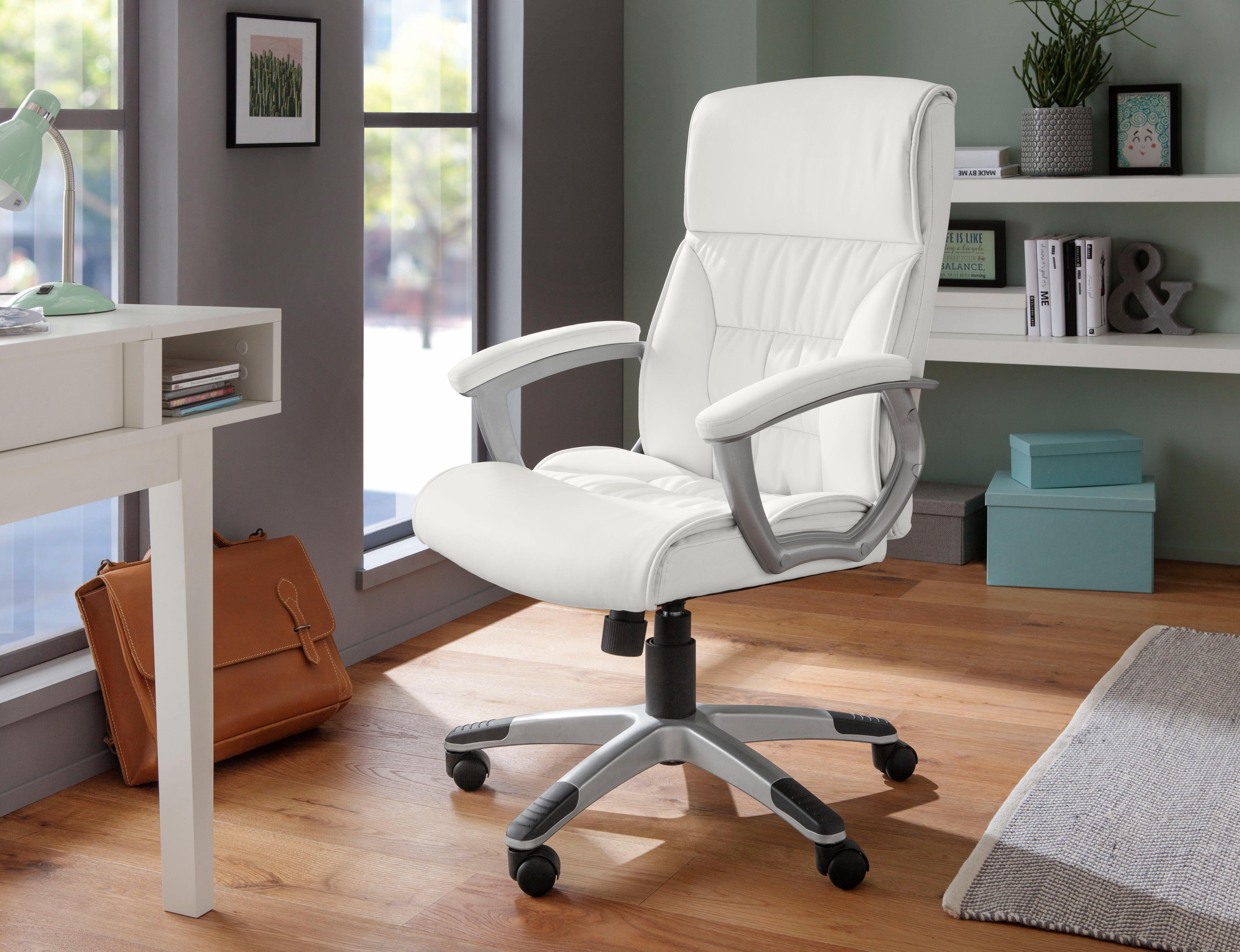 INOSIGN Bureaustoel Flori met lendensteun & schommelfunctie, ergonomische directiestoel bureaustoelen wit