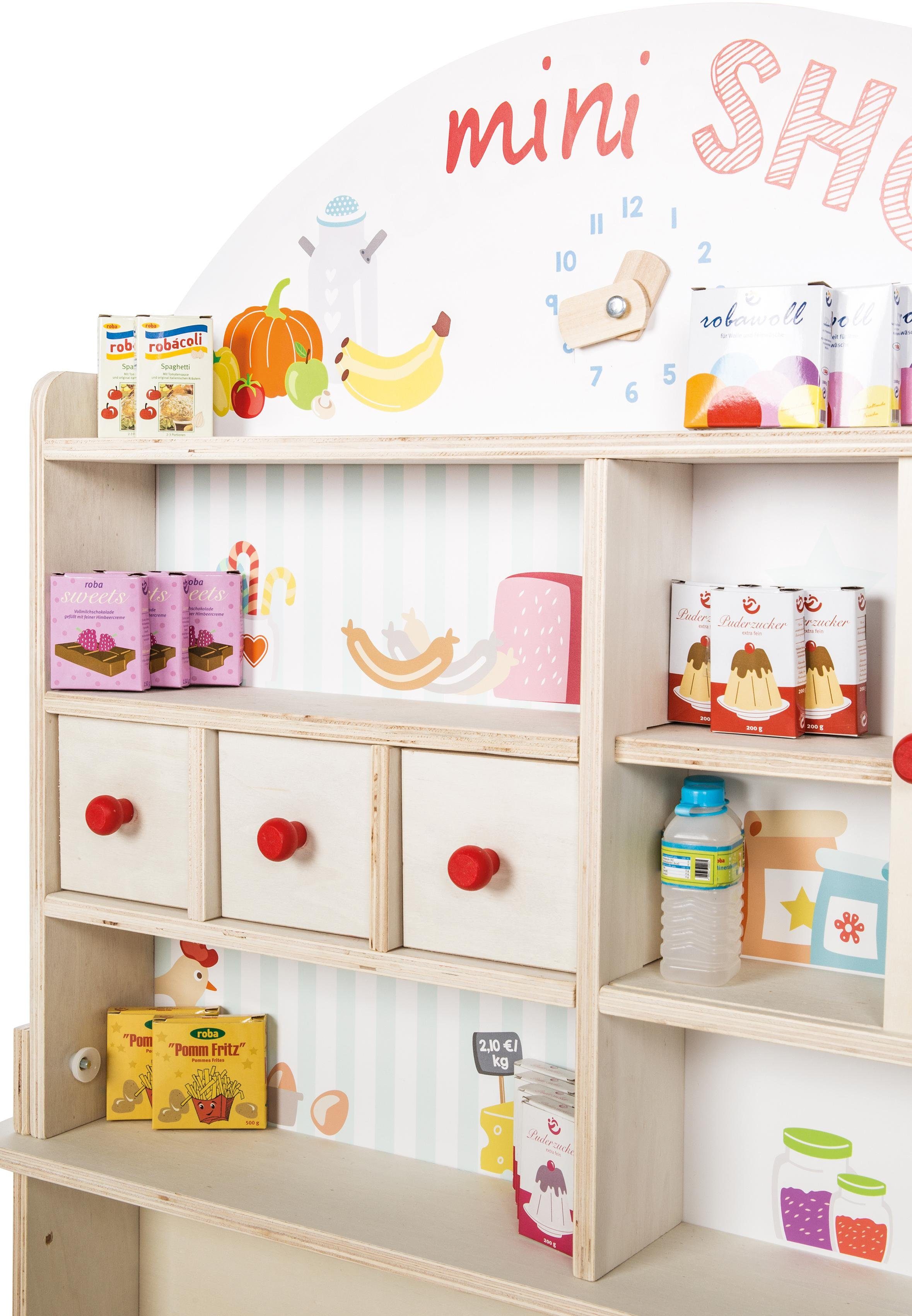 Roba® Winkel Mini-shop, ecru met balie en bord