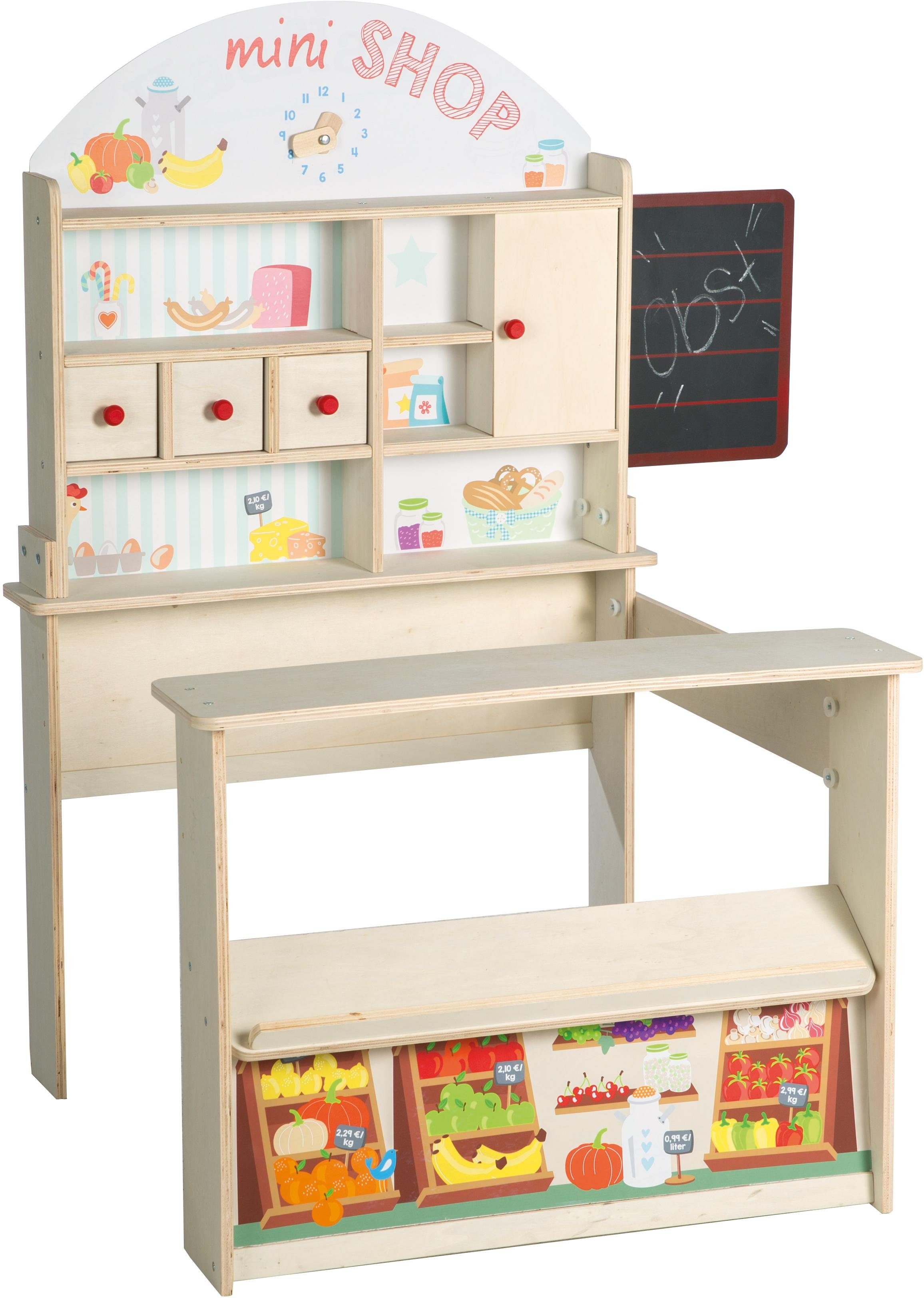 Roba® Winkel Mini-shop, ecru met balie en bord