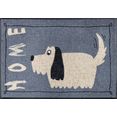 wash+dry by kleen-tex mat doggy home inloopmat, motief hond, met quote, antislip grijs