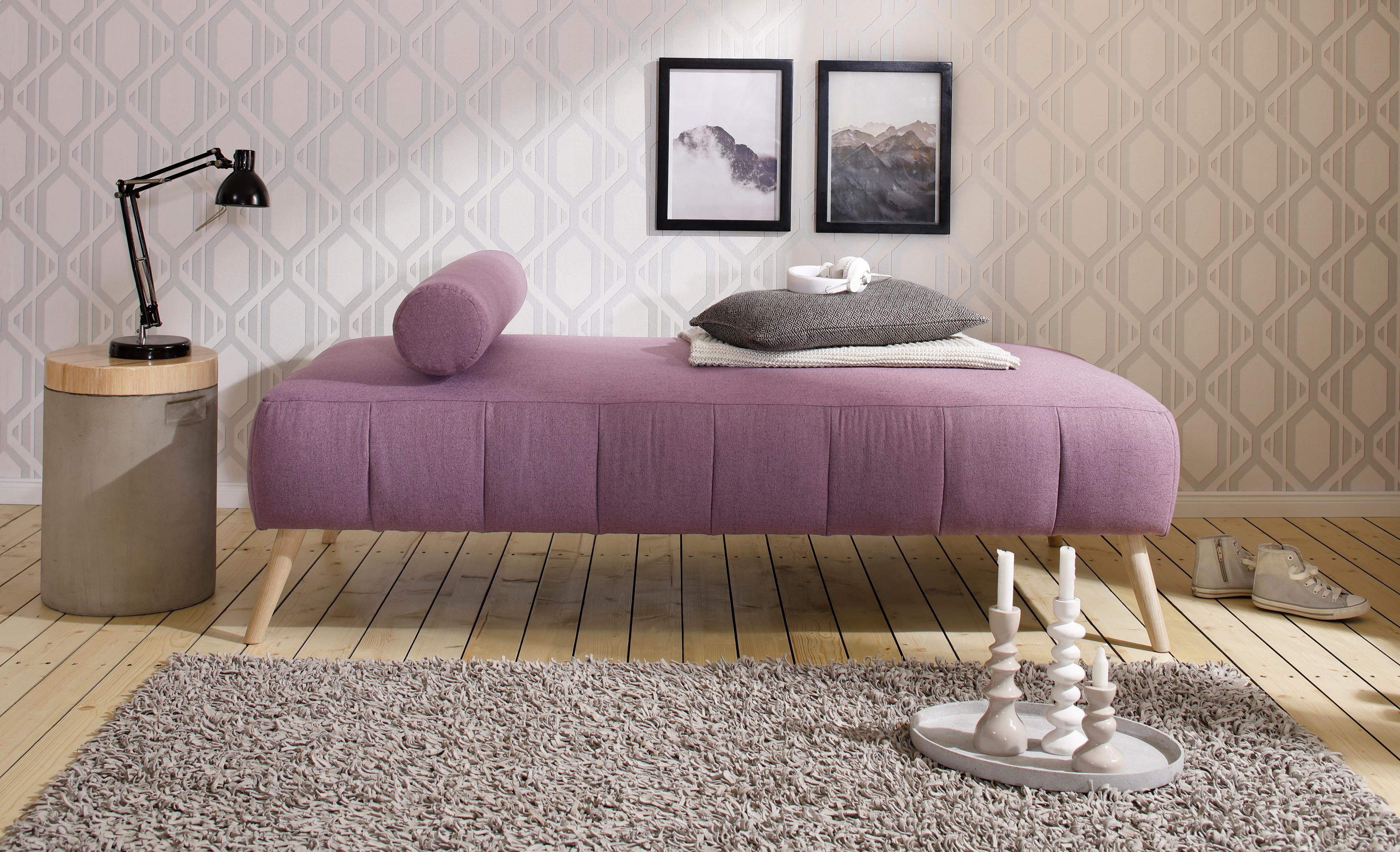 andas Slaapbank Lucy met losse rolkussens bedden paars