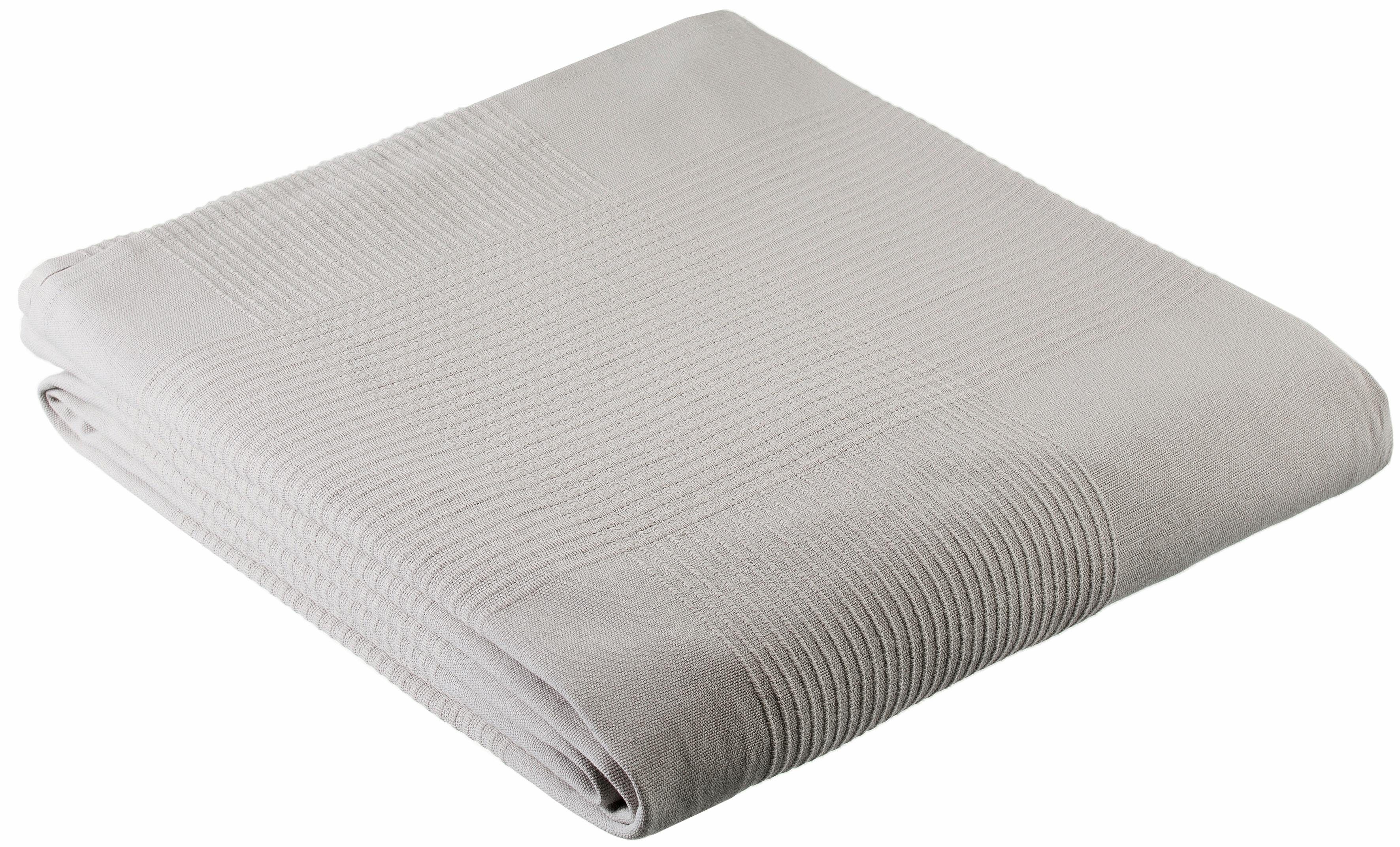 my home Sprei Mira lichte sprei van 100% katoen, uni foulard, zonder vulling spreien maat 150x250 cm grijs