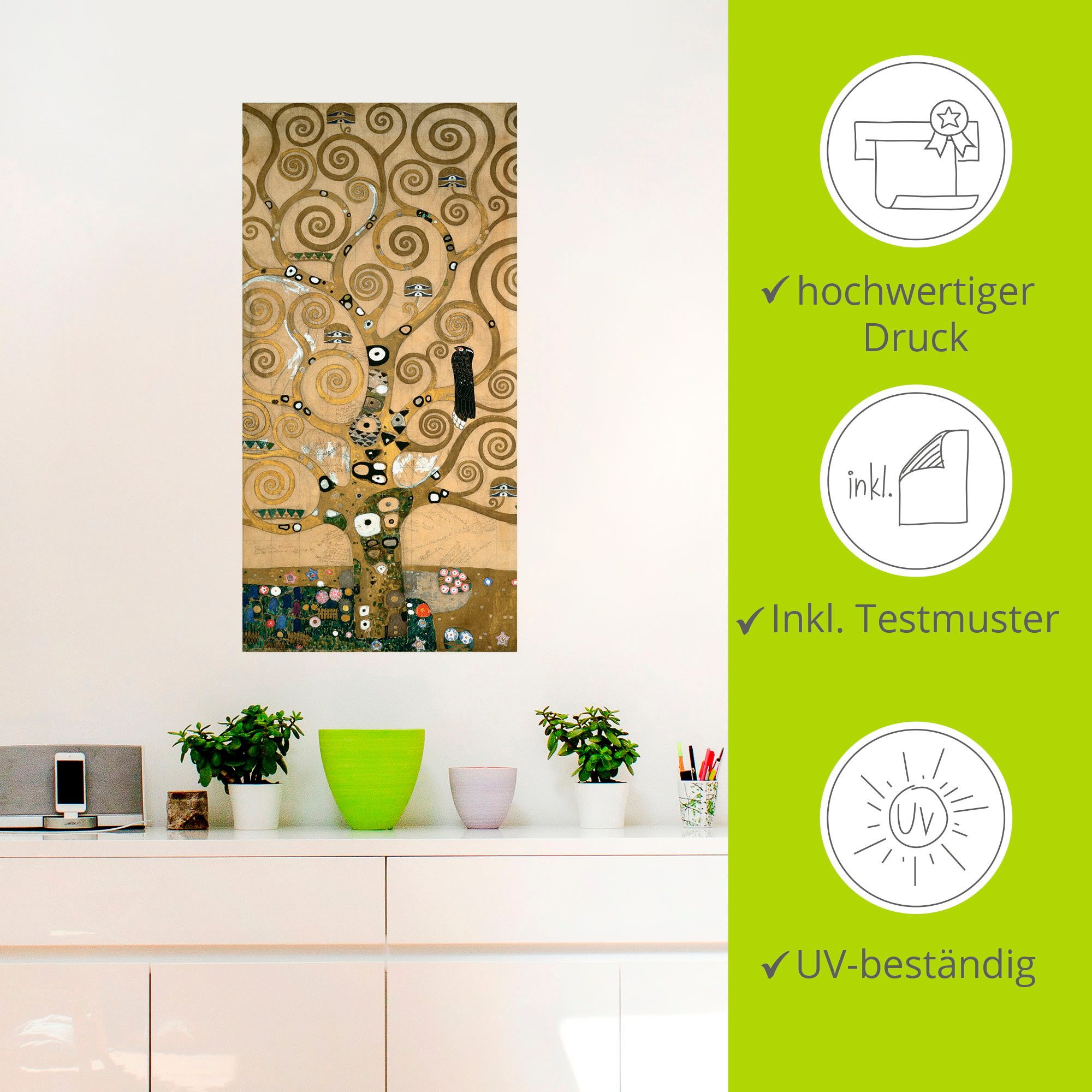 Artland Artprint Levensboom. Detail, werksjabloon als artprint op linnen, poster, muursticker in verschillende maten