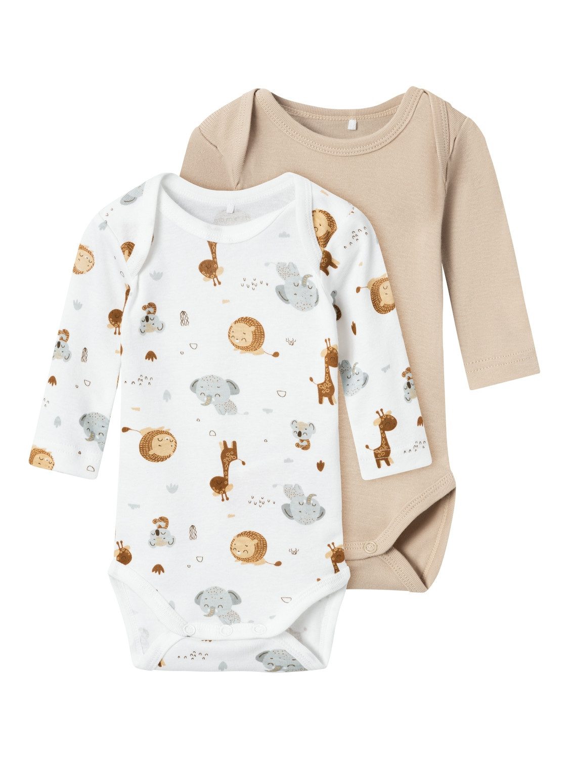 Name It Body NBNBODY 2P LS BEIGE ANIMAL NOOS (set, 2-delig)