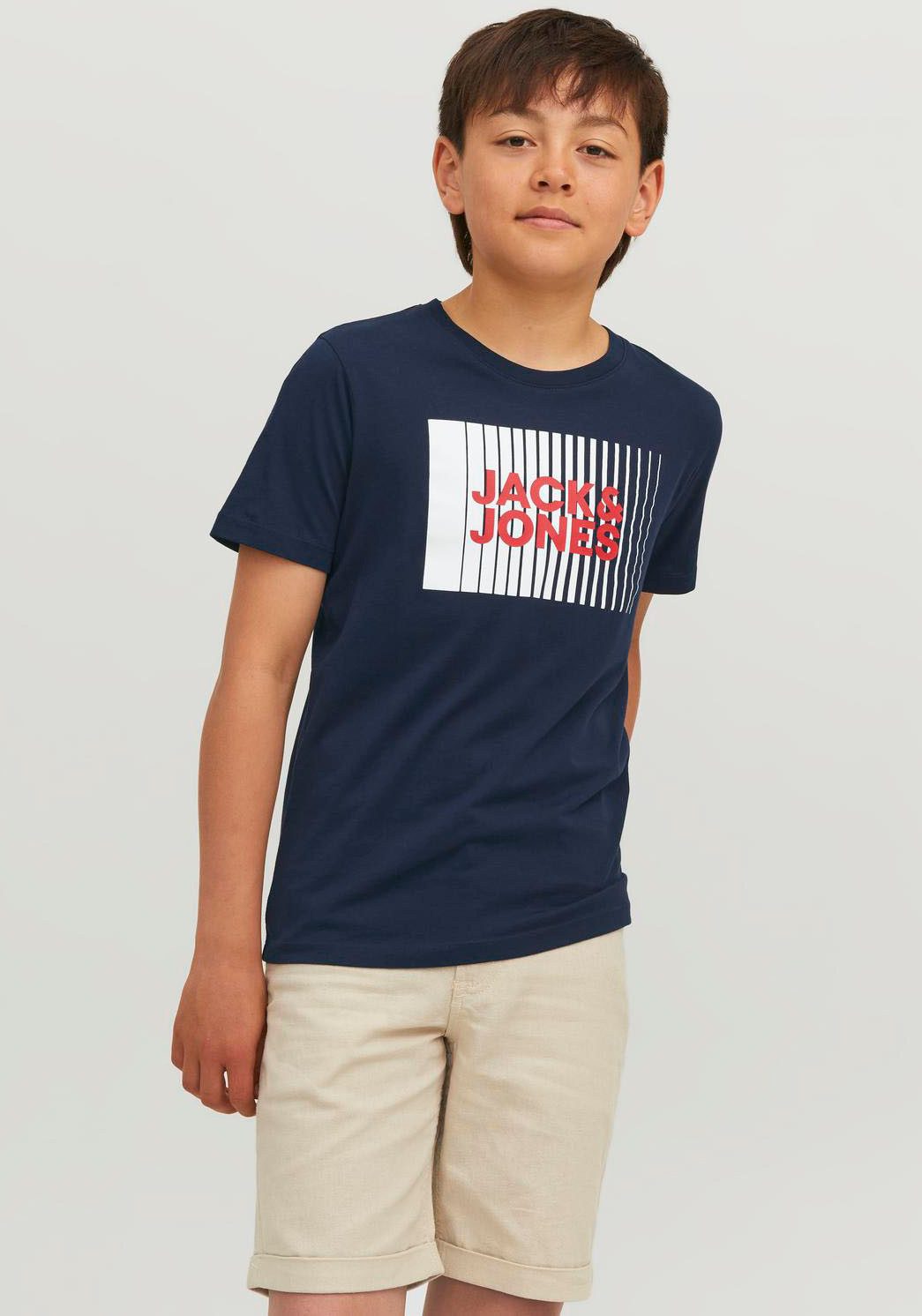 Jack & Jones Junior Shirt met korte mouwen JJECORP LOGO TEE PLAY SS O-NECK NOOS JNR jongens t-shirts maat 140 blauw