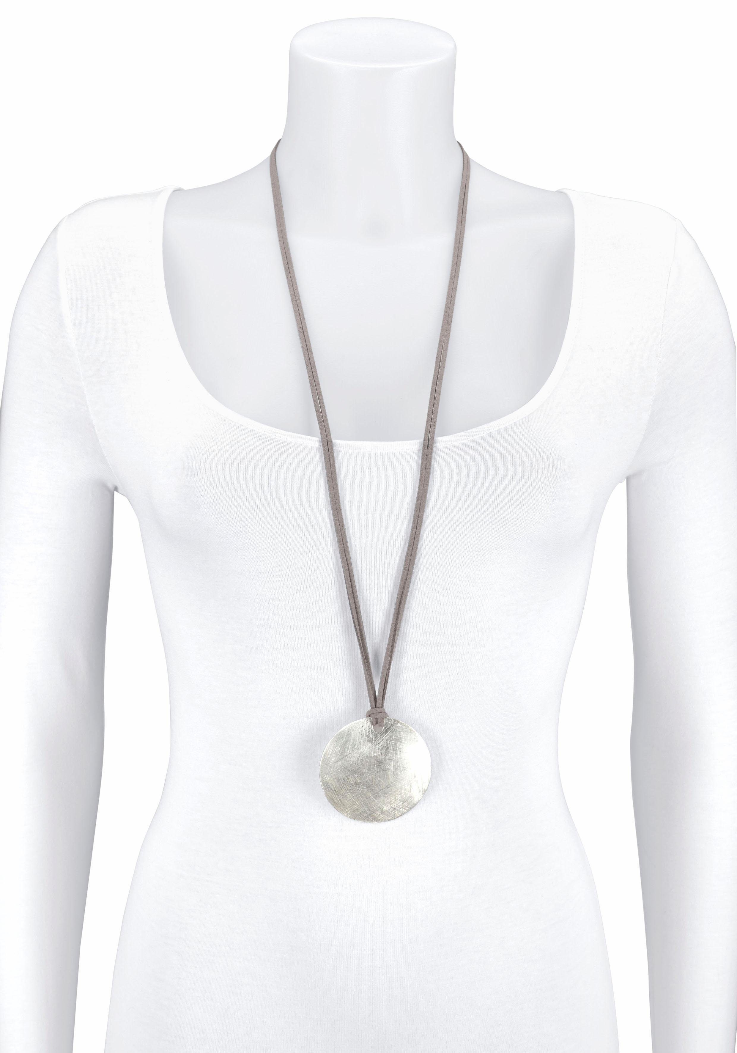 Firetti Lange ketting Met ronde gematteerde hanger