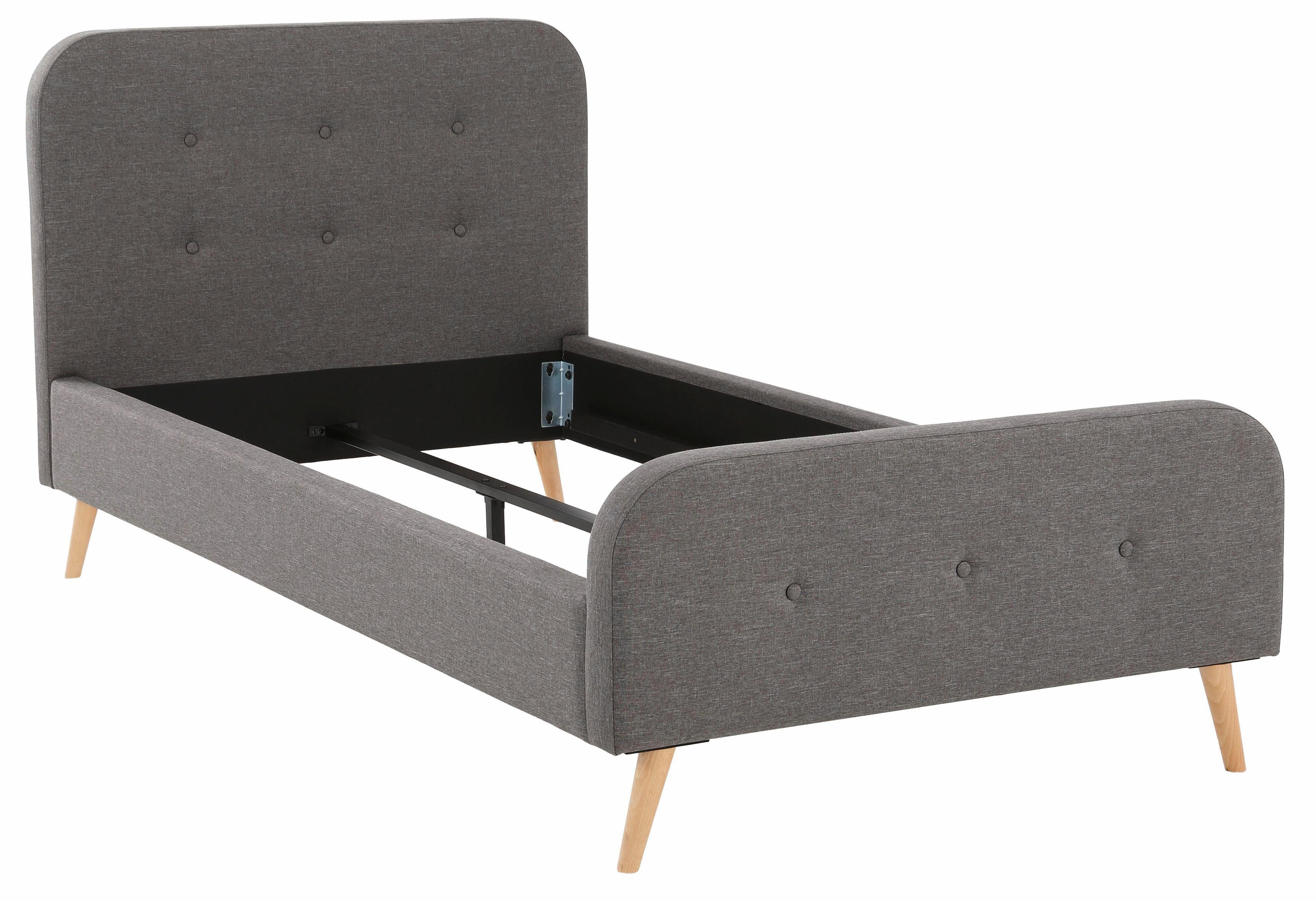 Home affaire Gestoffeerd bed Amrum met luxueuze knopen aan het zacht verdikte hoofd- en voetbord