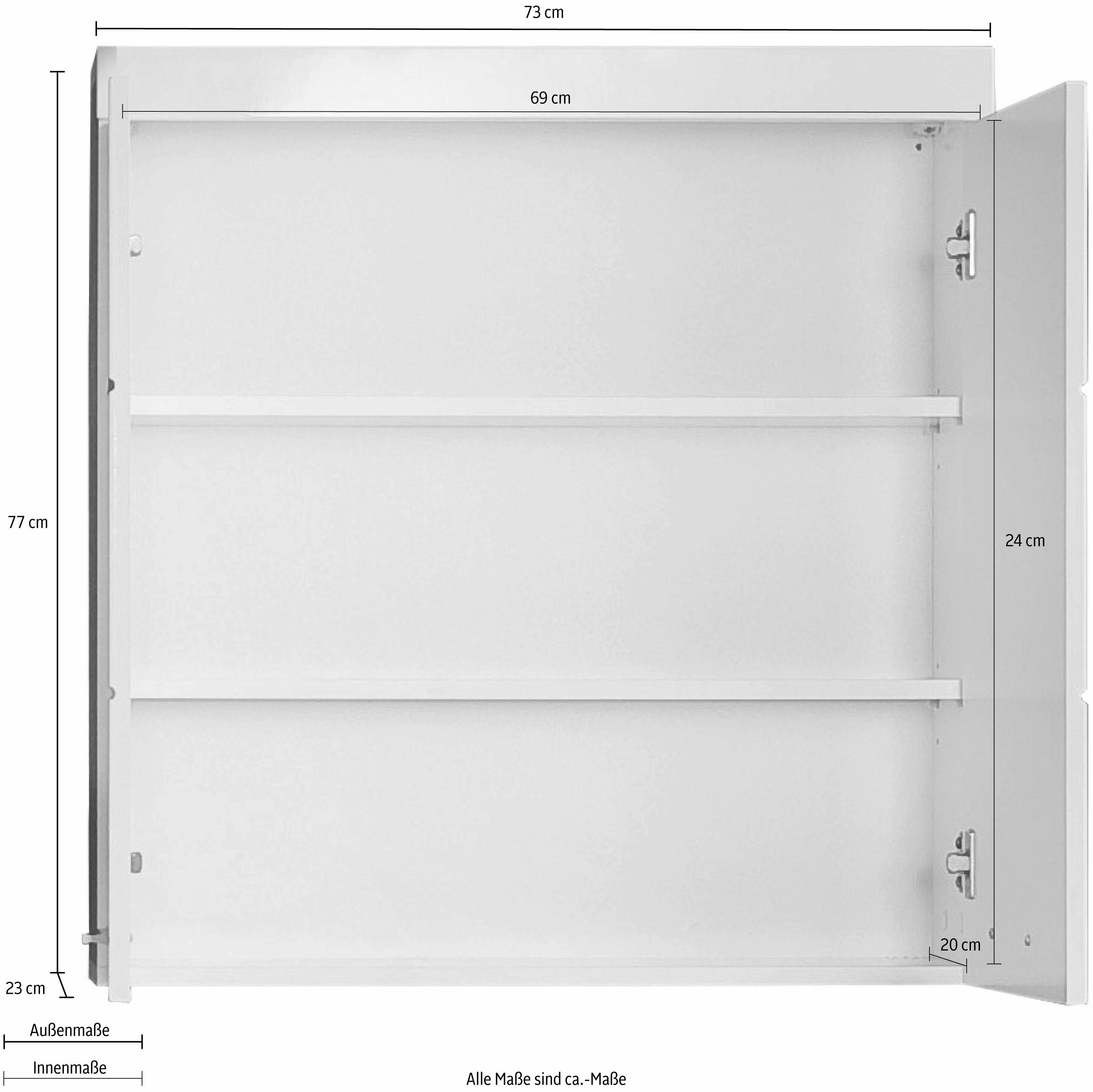 INOSIGN Hangend kastje Avena Brede badkamerkast met verstelbare planken - afmetingen (B/D/H) 73/23/77 cm