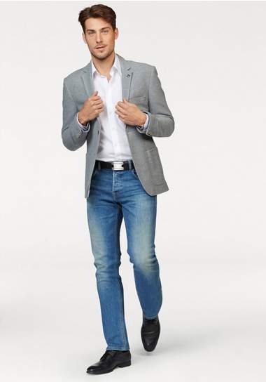 BRUNO BANANI Jersey-colbert in wafel-look BRUNO BANANI Jersey-colbert in wafel-look
