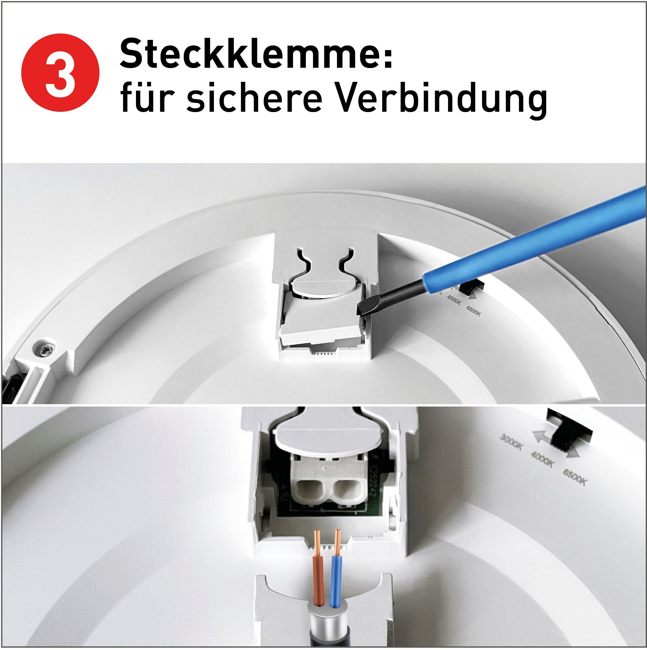 näve Led-plafondlamp Bonus CCT-functie (via apparaat schakelaar), opbouw of flexibele installatie (1 stuk)