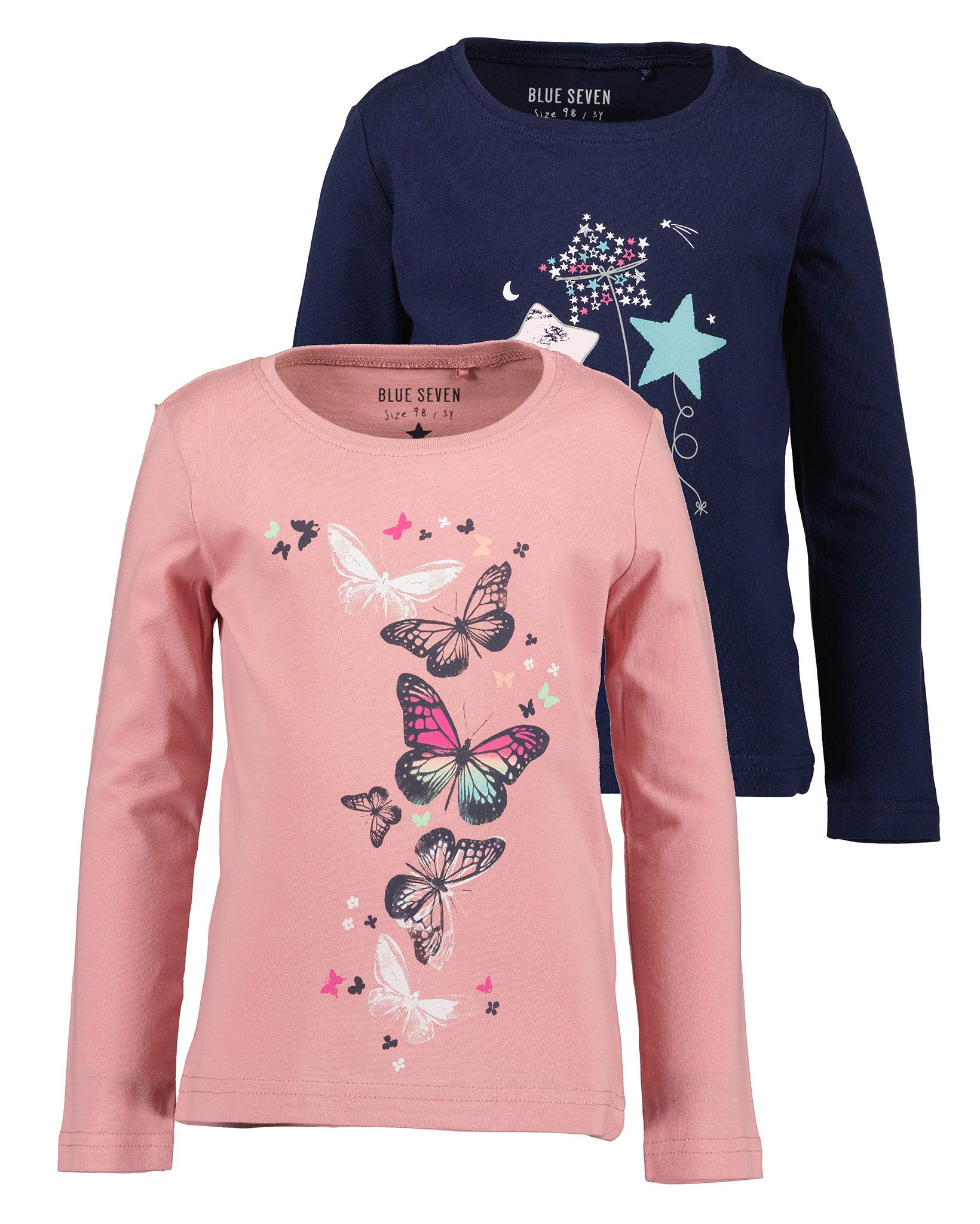 Blue Seven Shirt met lange mouwen Blue Seven meisjes longsleeves MARKETPLACE - 2-pack (2-delig)