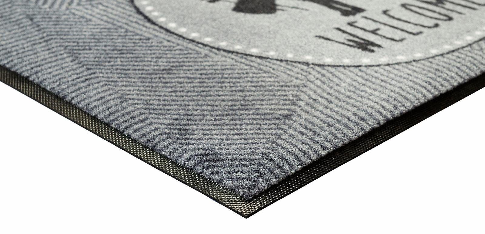 wash+dry by Kleen-Tex Mat Meneer Just, welcome Inloopmat, motief hond, met quote, antislip