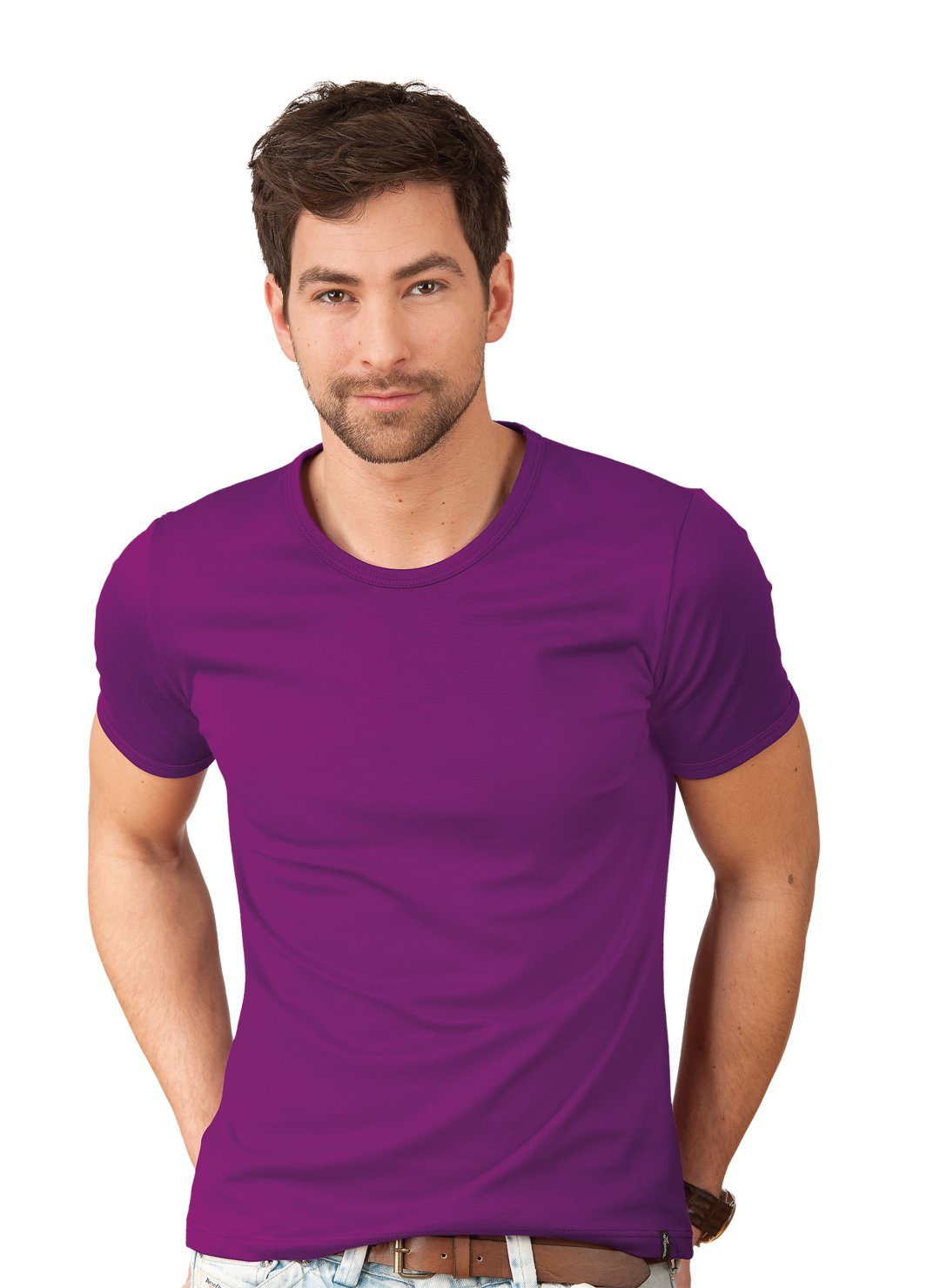 Trigema NU 15% KORTING: TRIGEMA T-shirt van fijne rib voor aangenaam draagcomfort
