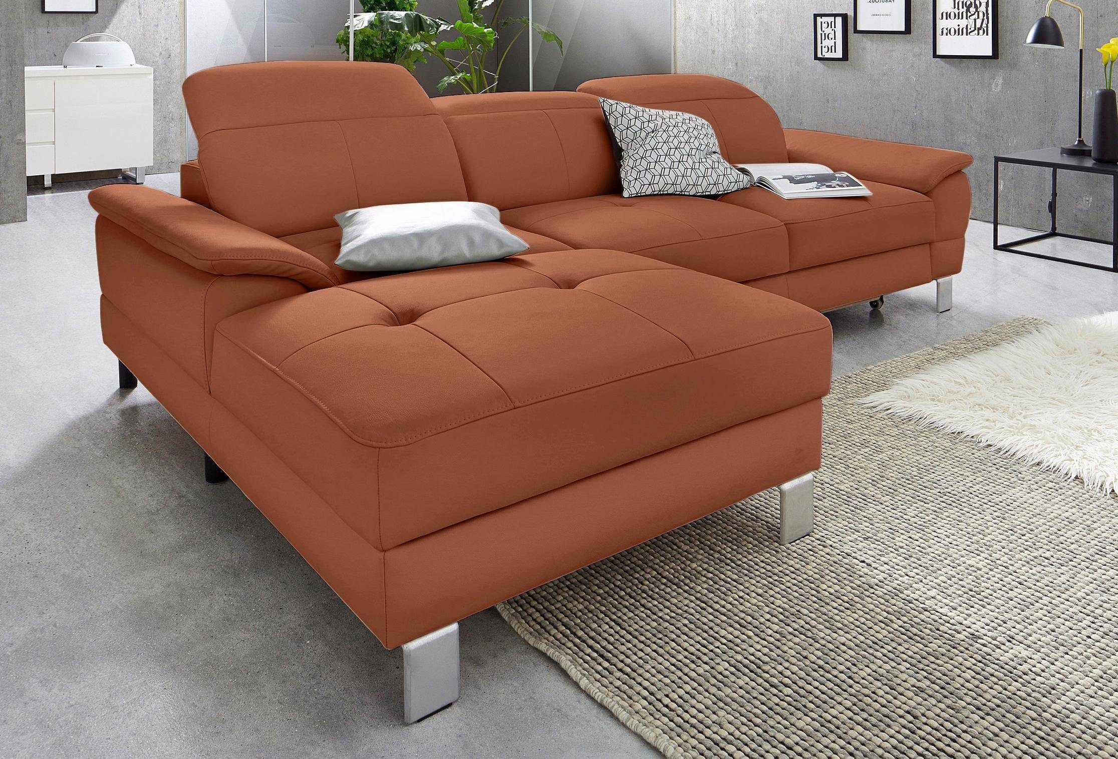exxpo - sofa fashion Hoekbank Mantua 2, incl. hoofd- of rugverstelling, comfortabel, L-vorm optioneel met bedfunctie en bedlade, geweldige