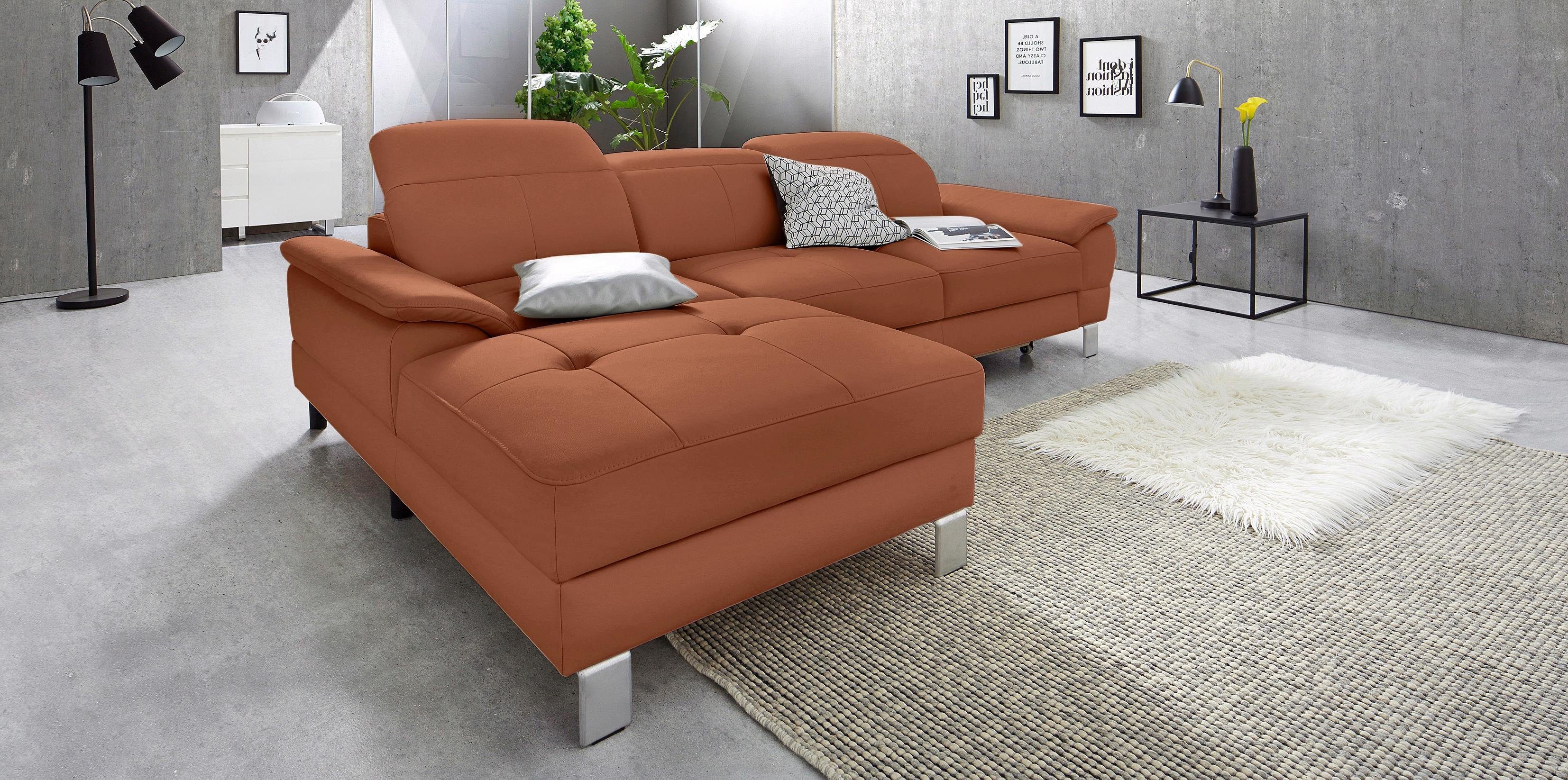 exxpo - sofa fashion Hoekbank Mantua 2, incl. hoofd- of rugverstelling, comfortabel, L-vorm optioneel met bedfunctie en bedlade, geweldige afwerkingsdetails