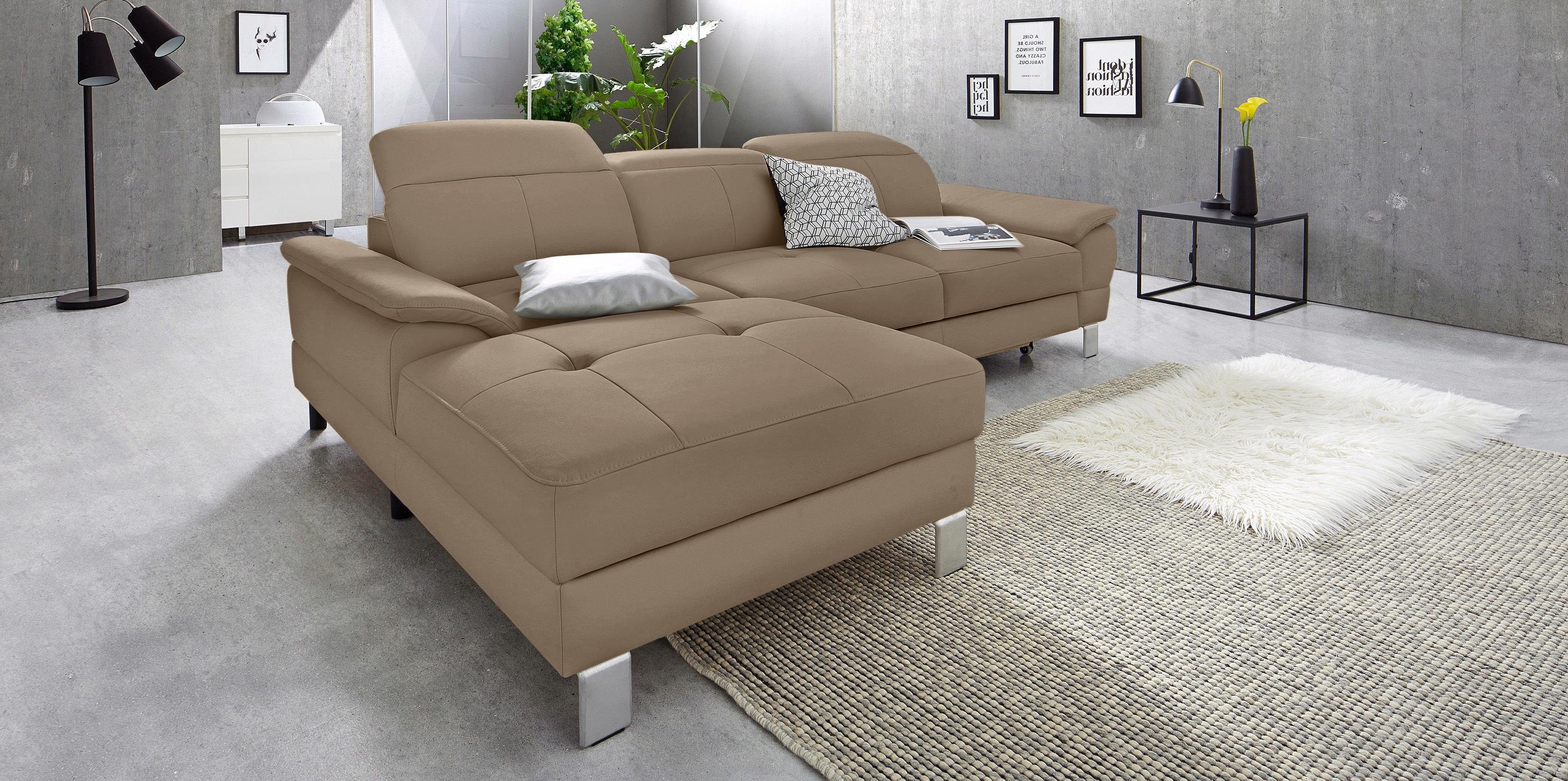 exxpo - sofa fashion Hoekbank Mantua 2, incl. hoofd- of rugverstelling, comfortabel, L-vorm optioneel met bedfunctie en bedlade, geweldige afwerkingsdetails