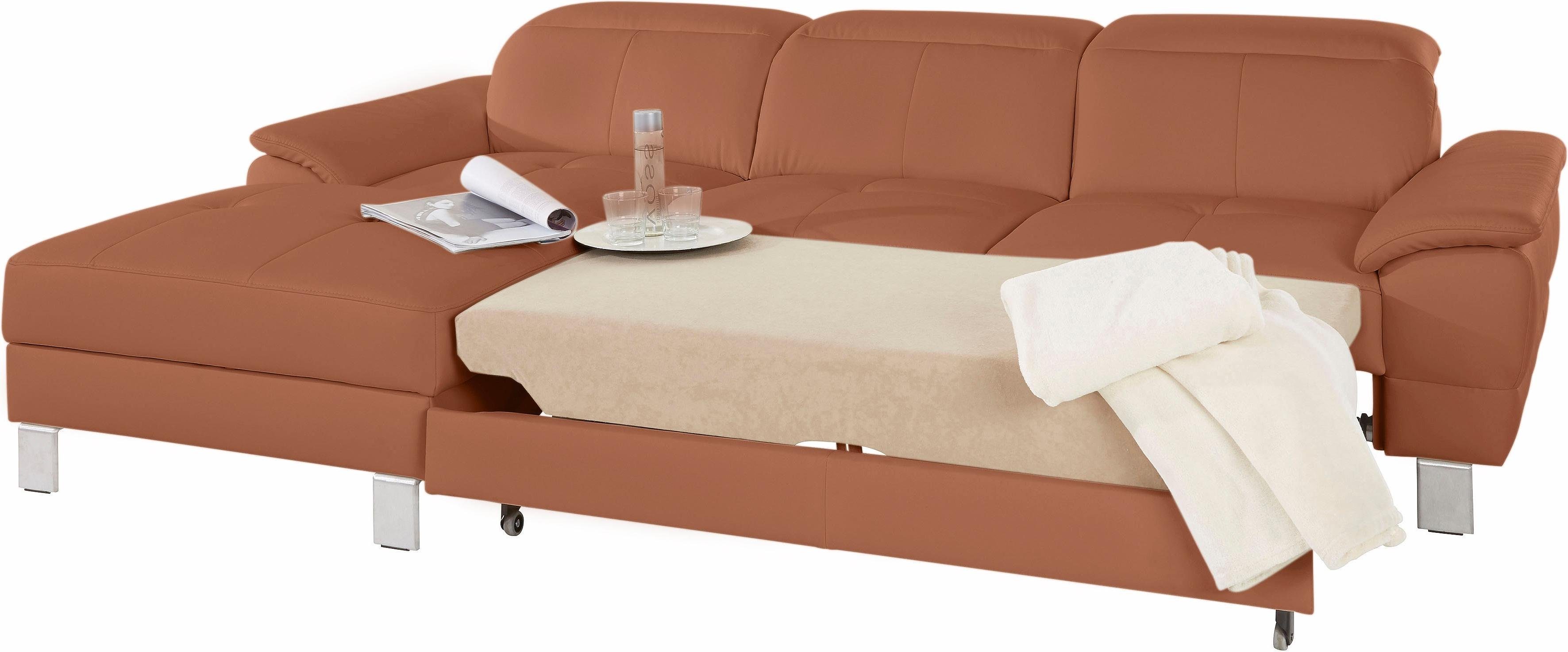 exxpo - sofa fashion Hoekbank Mantua 2, incl. hoofd- of rugverstelling, comfortabel, L-vorm optioneel met bedfunctie en bedlade, geweldige afwerkingsdetails