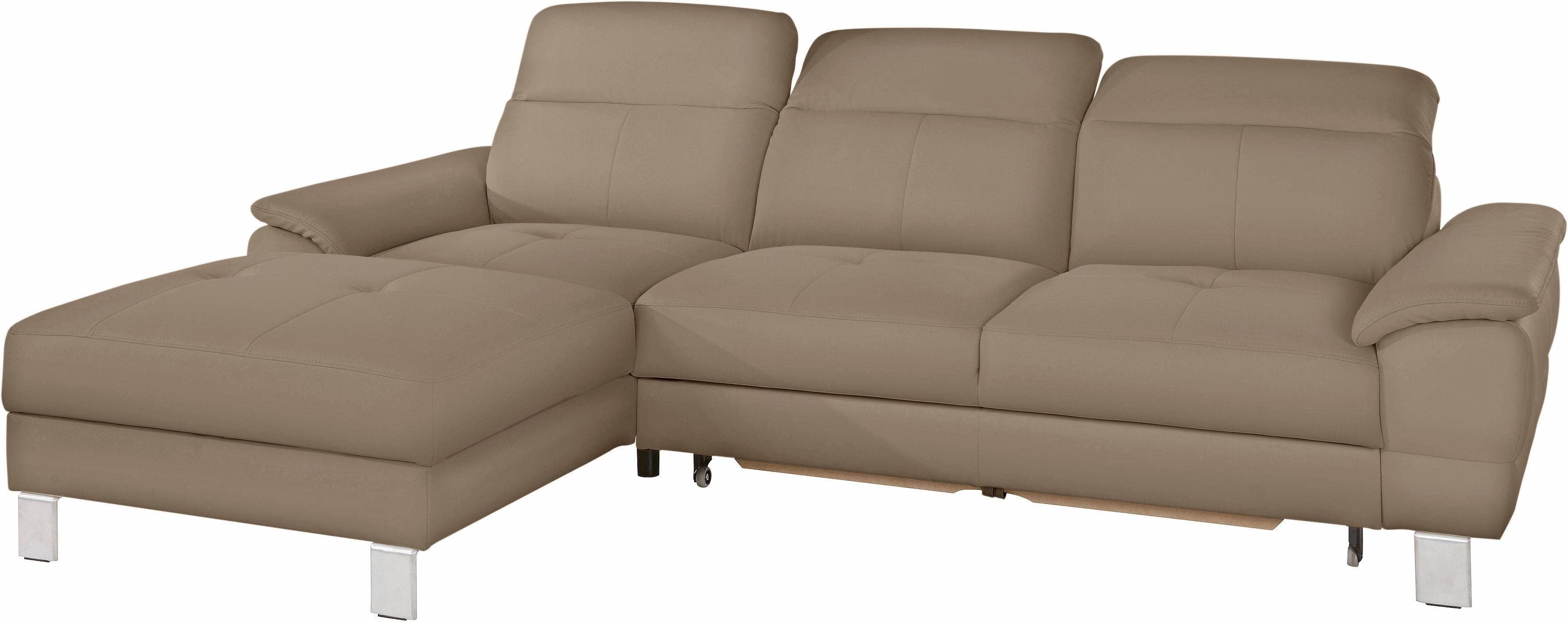 exxpo - sofa fashion Hoekbank Mantua 2, incl. hoofd- of rugverstelling, comfortabel, L-vorm optioneel met bedfunctie en bedlade, geweldige afwerkingsdetails