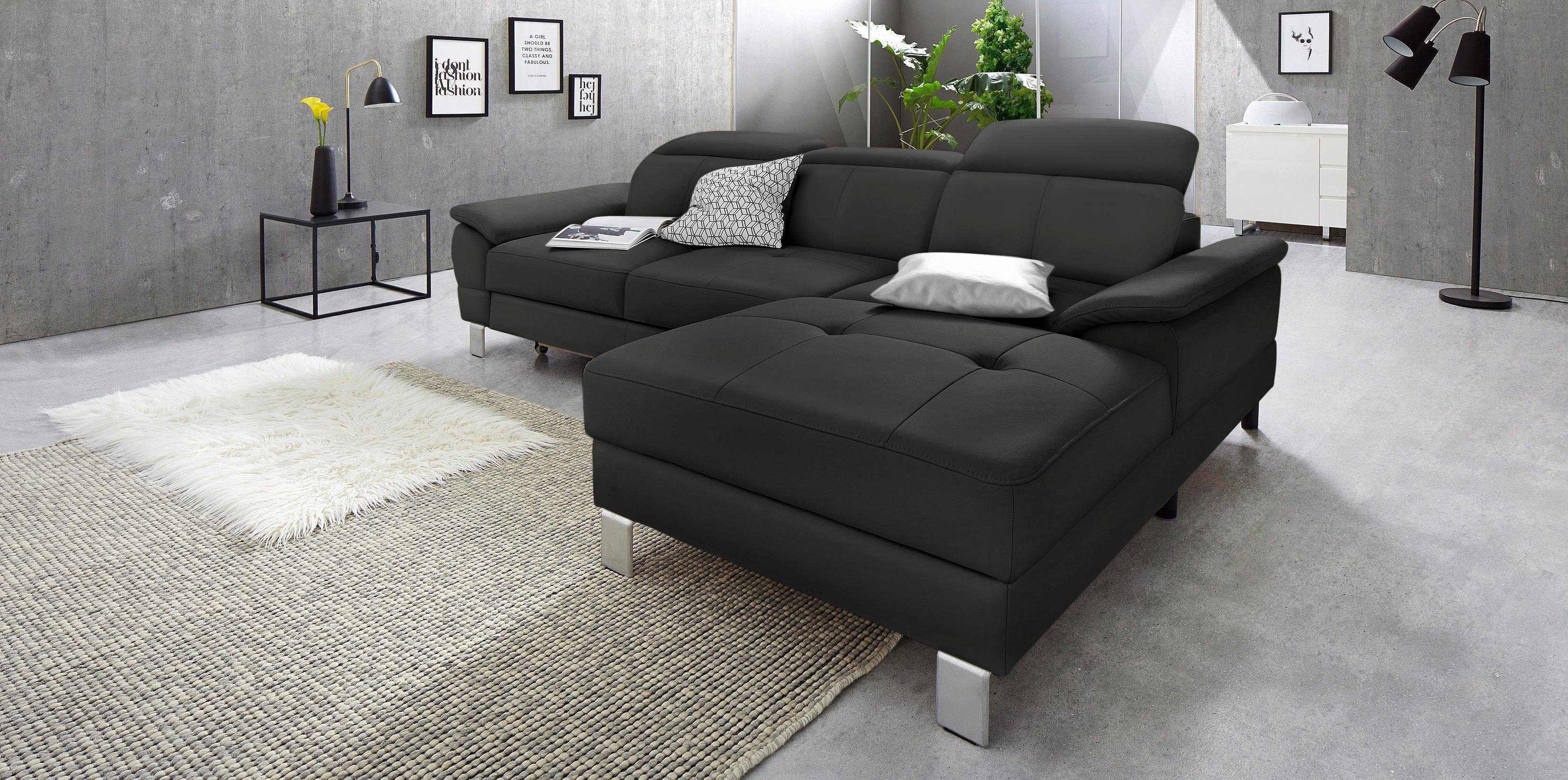 exxpo - sofa fashion Hoekbank Mantua 2, incl. hoofd- of rugverstelling, comfortabel, L-vorm optioneel met bedfunctie en bedlade, geweldige afwerkingsdetails