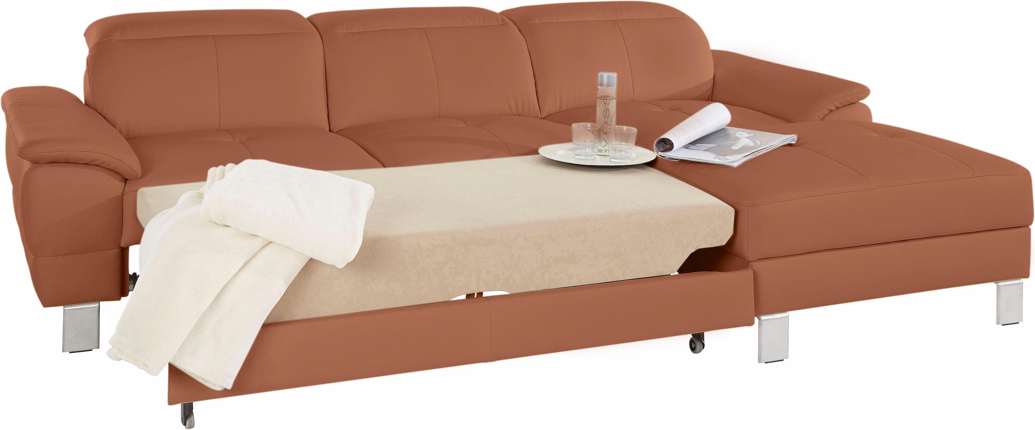 exxpo - sofa fashion Hoekbank Mantua 2, incl. hoofd- of rugverstelling, comfortabel, L-vorm optioneel met bedfunctie en bedlade, geweldige afwerkingsdetails