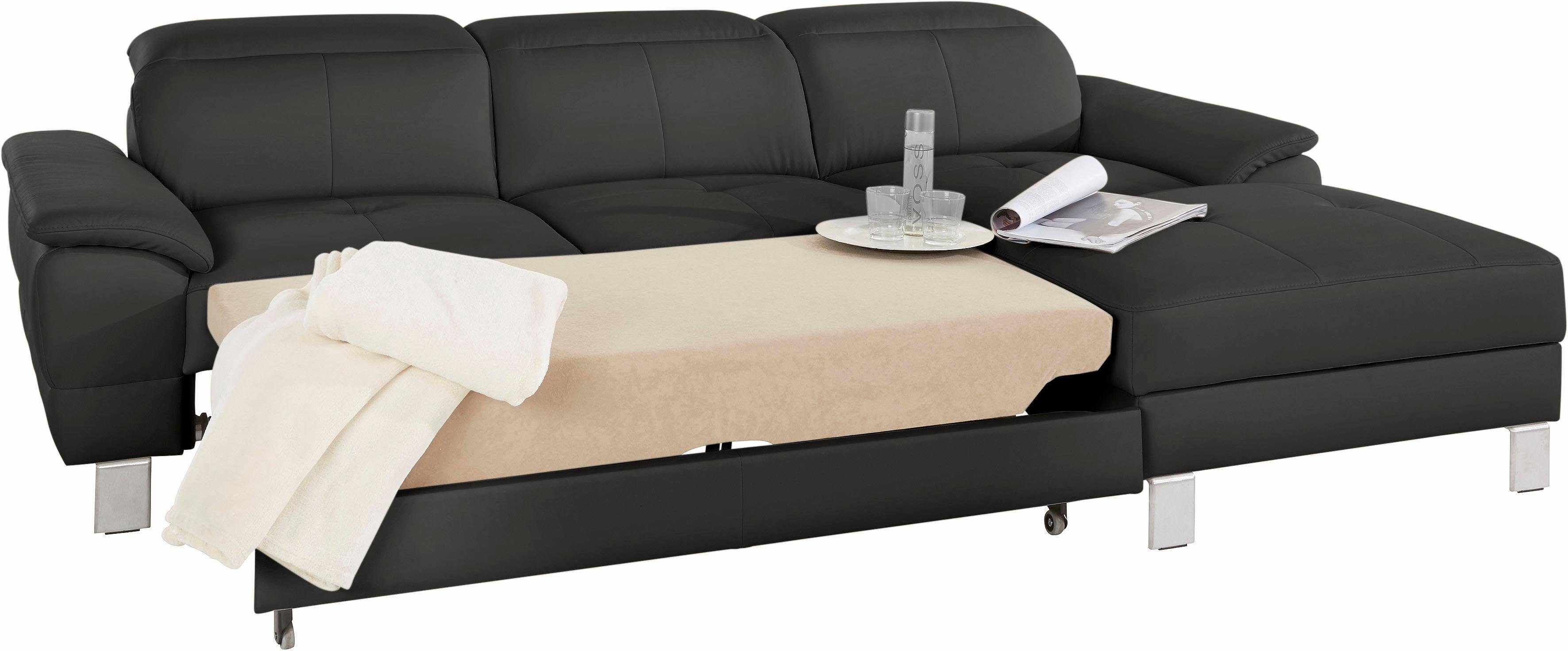 exxpo - sofa fashion Hoekbank Mantua 2, incl. hoofd- of rugverstelling, comfortabel, L-vorm optioneel met bedfunctie en bedlade, geweldige afwerkingsdetails