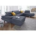 exxpo - sofa fashion zithoek optioneel met bedfunctie blauw