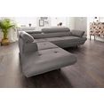 exxpo - sofa fashion hoekbank optioneel met bedfunctie zilver