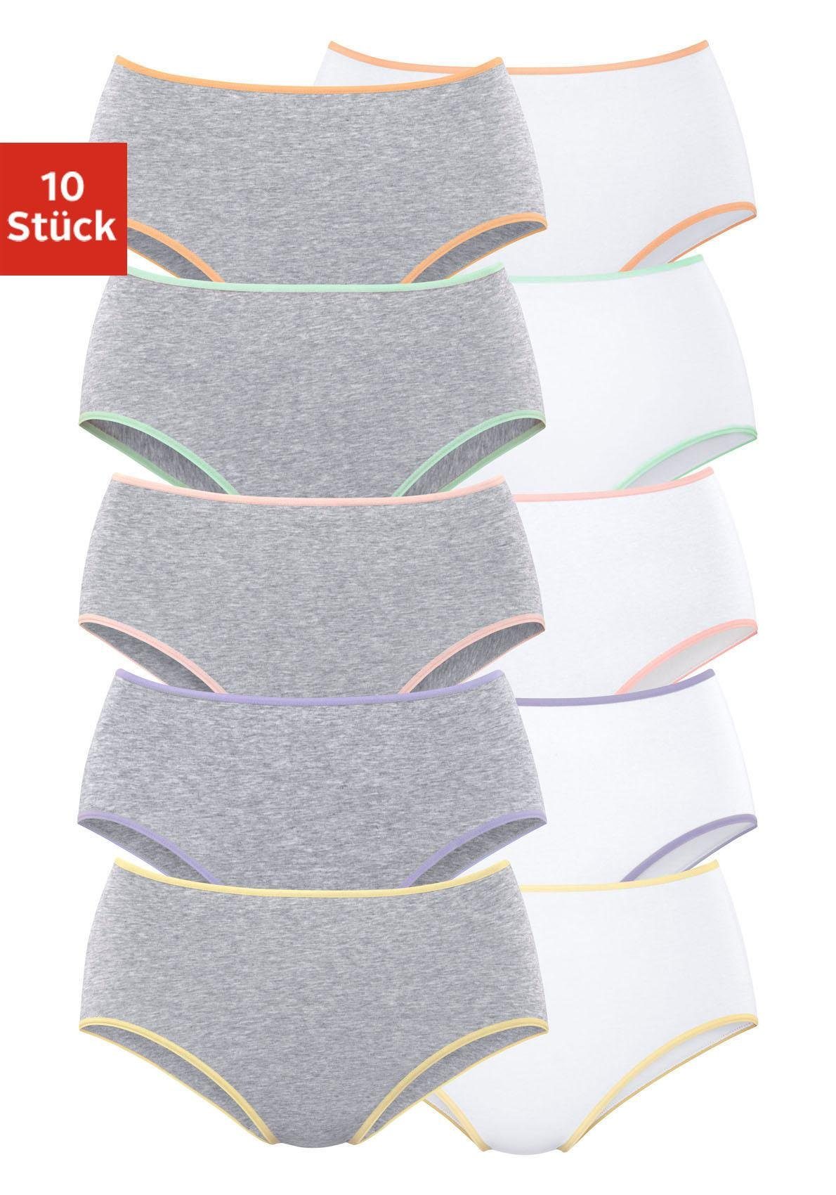 Petite fleur Heupslip van elastisch katoen (set, 10 stuks, 10 stuks) dames slips maat 36/38 multicolor
