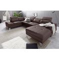 exxpo - sofa fashion zithoek inclusief hoofd- resp. verstelbare rugleuning, naar keuze met slaapfunctie en bedkist bruin