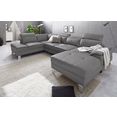 exxpo - sofa fashion zithoek inclusief hoofd- resp. verstelbare rugleuning, naar keuze met slaapfunctie en bedkist grijs