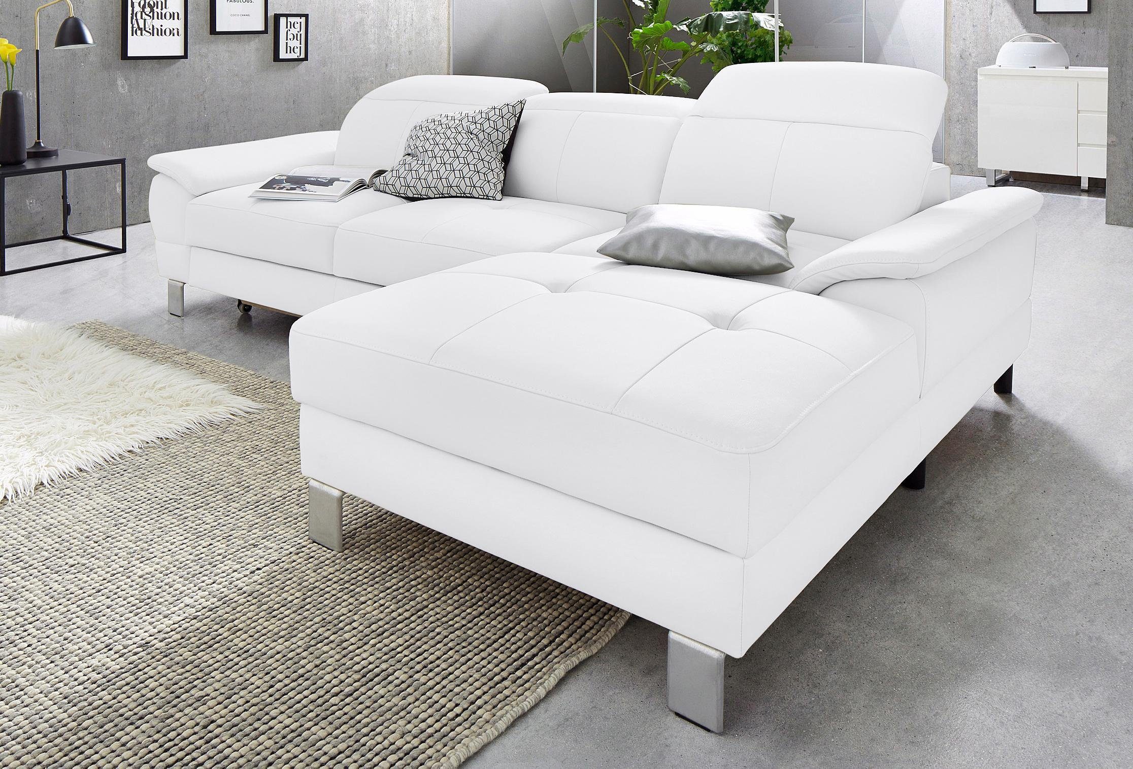Exxpo - sofa fashion Hoekbank Mantua 2, incl. hoofd- of rugverstelling, comfortabel, L-vorm optioneel met bedfunctie en bedlade, geweldige afwerkingsdetails