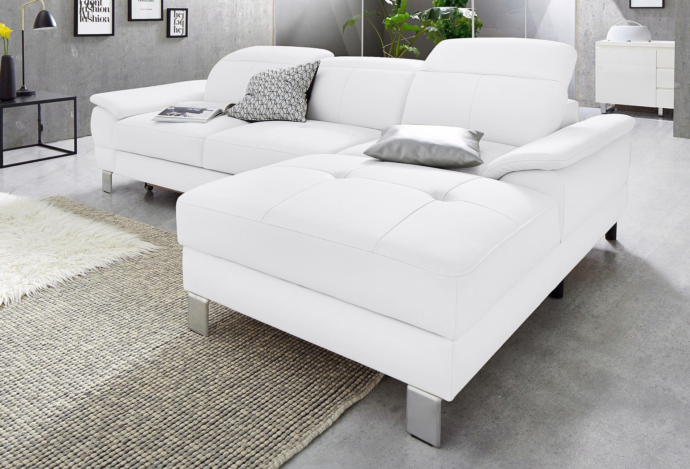 Exxpo - sofa fashion Hoekbank Mantua 2, incl. hoofd- of rugverstelling, comfortabel, L-vorm