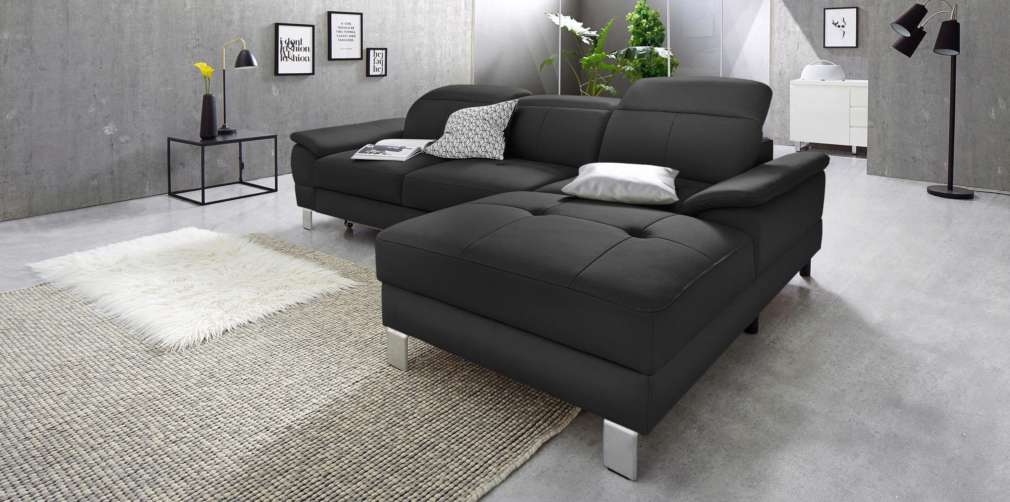 exxpo - sofa fashion Hoekbank Mantua 2, incl. hoofd- of rugverstelling, comfortabel, L-vorm optioneel met bedfunctie en bedlade, geweldige afwerkingsdetails