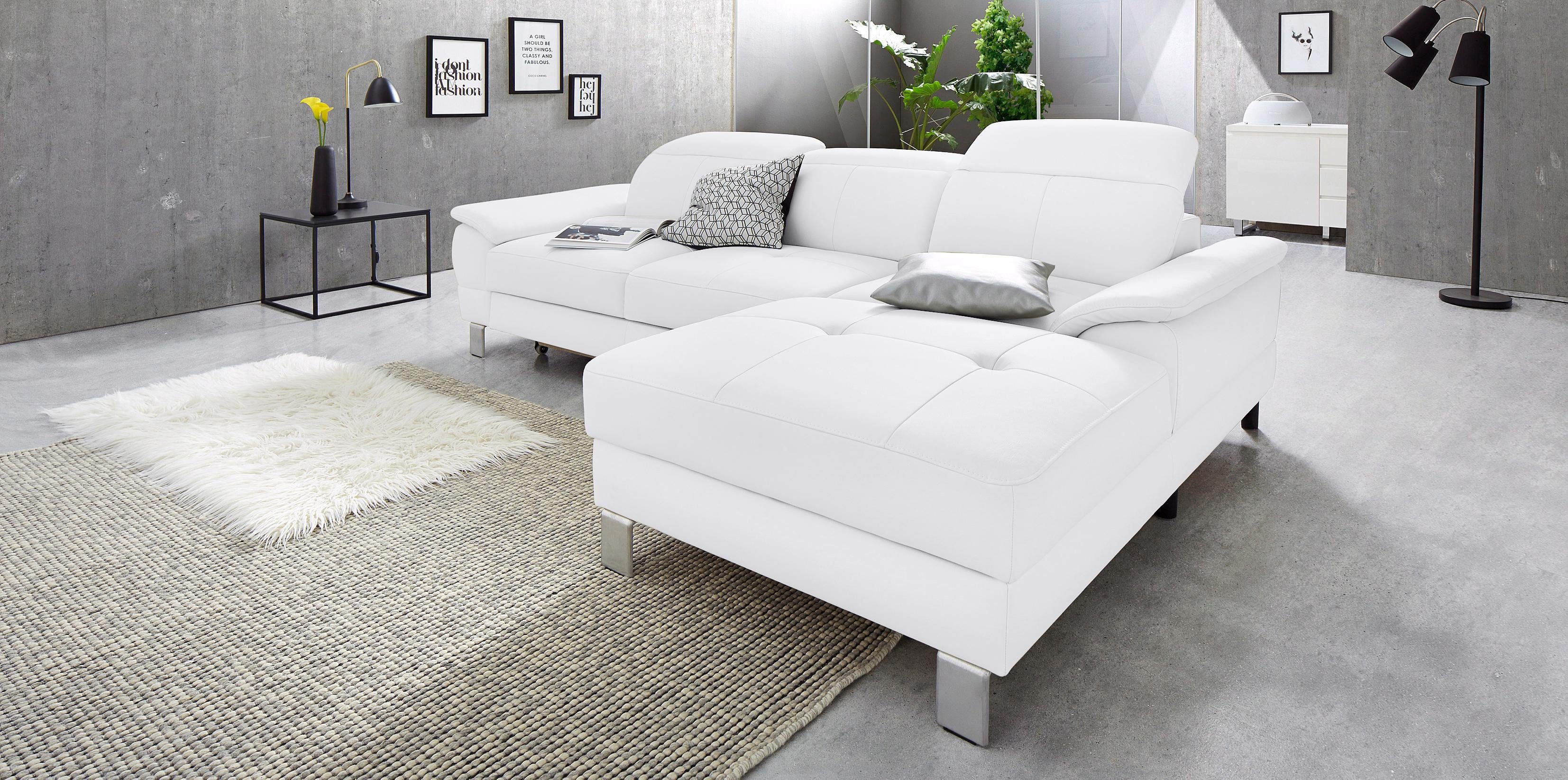 exxpo - sofa fashion Hoekbank Mantua 2, incl. hoofd- of rugverstelling, comfortabel, L-vorm optioneel met bedfunctie en bedlade, geweldige afwerkingsdetails